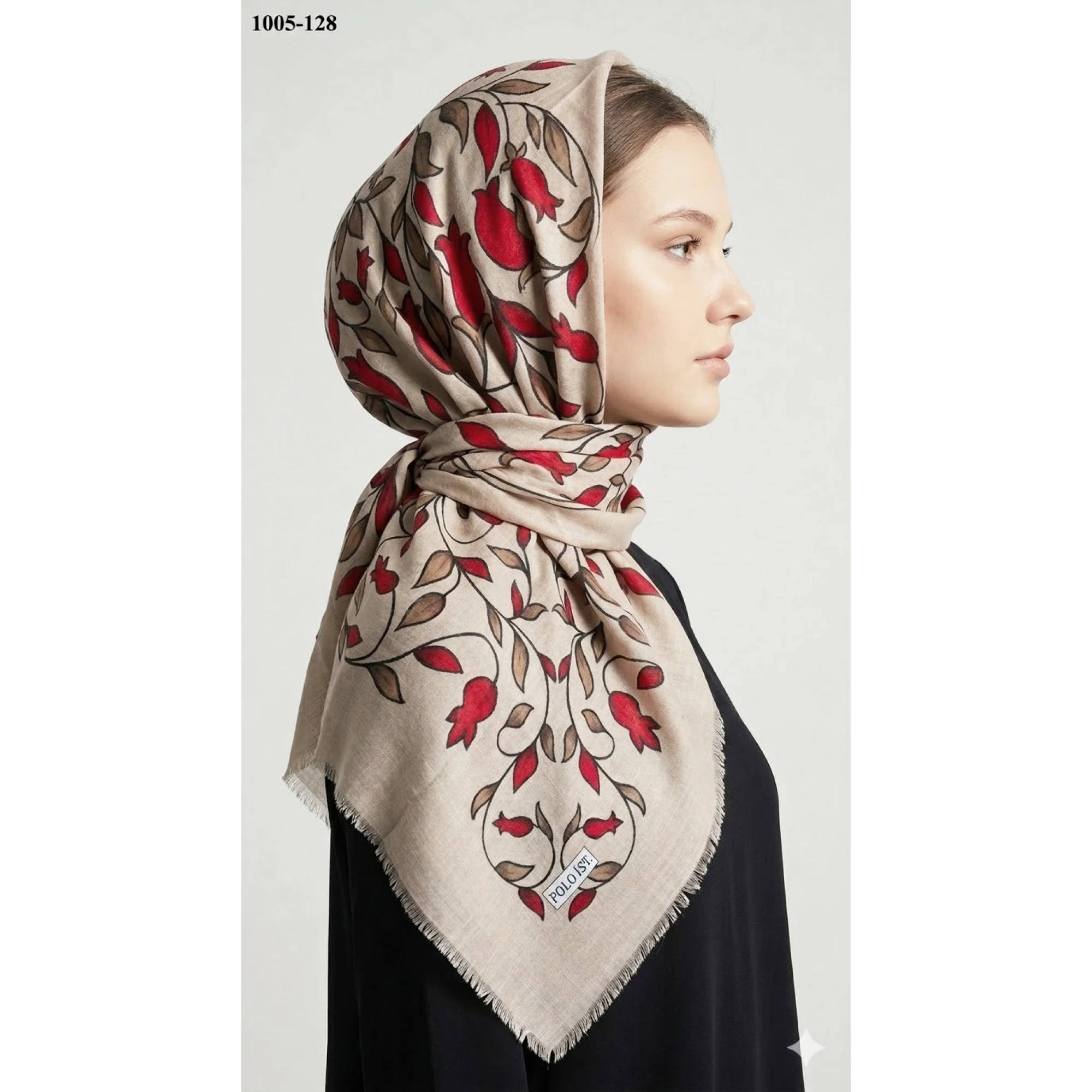 Polo İst Desenli Flamlı Pamuk Eşarp 1005-128