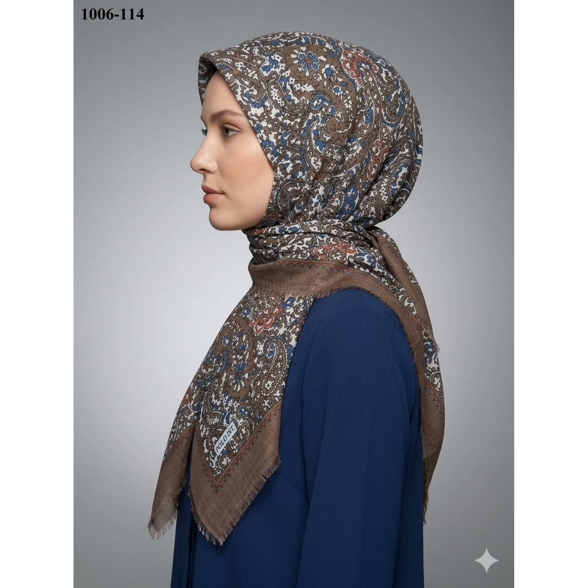 Polo İst Desenli Flamlı Pamuk Eşarp 1006-114