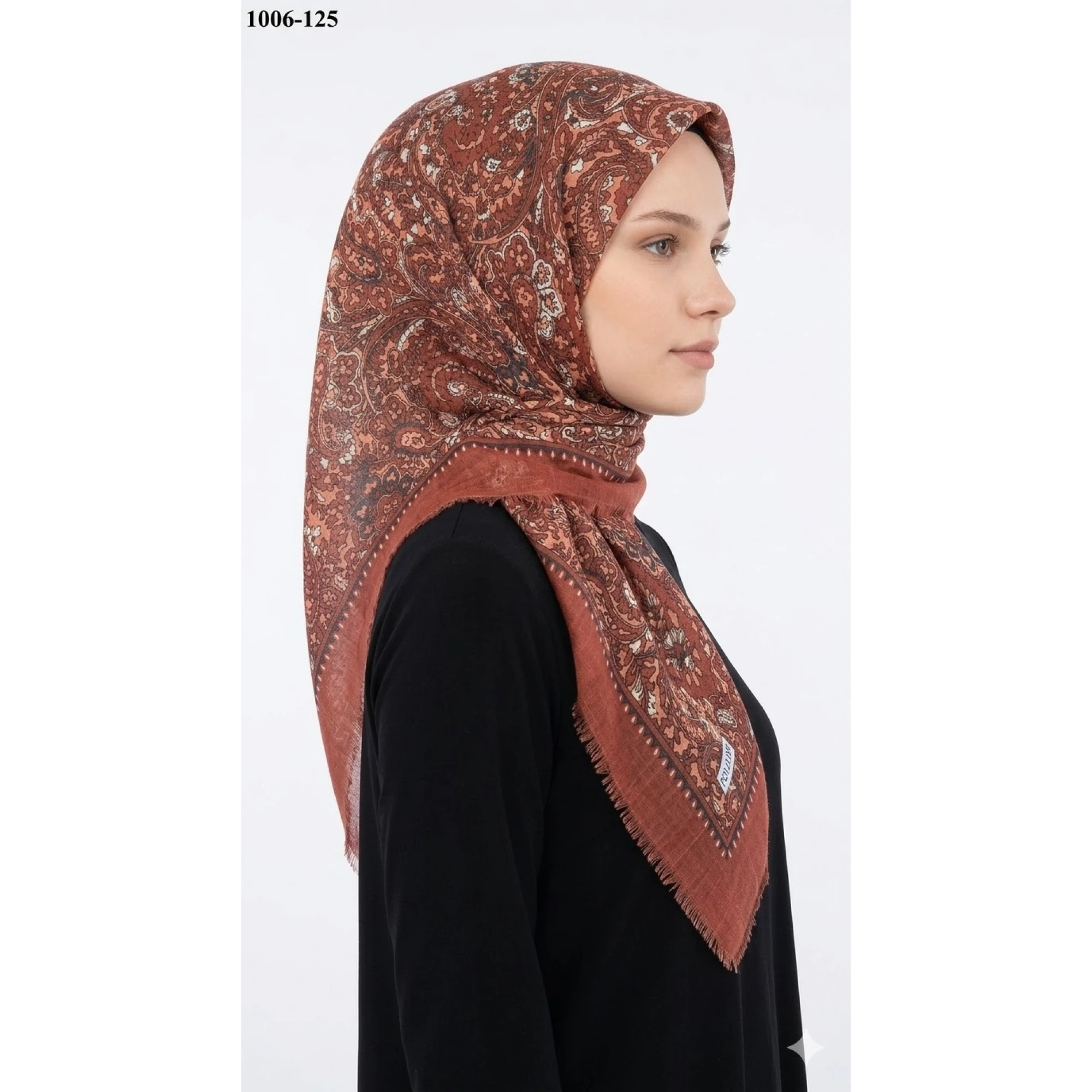 Polo İst Desenli Flamlı Pamuk Eşarp 1006-125