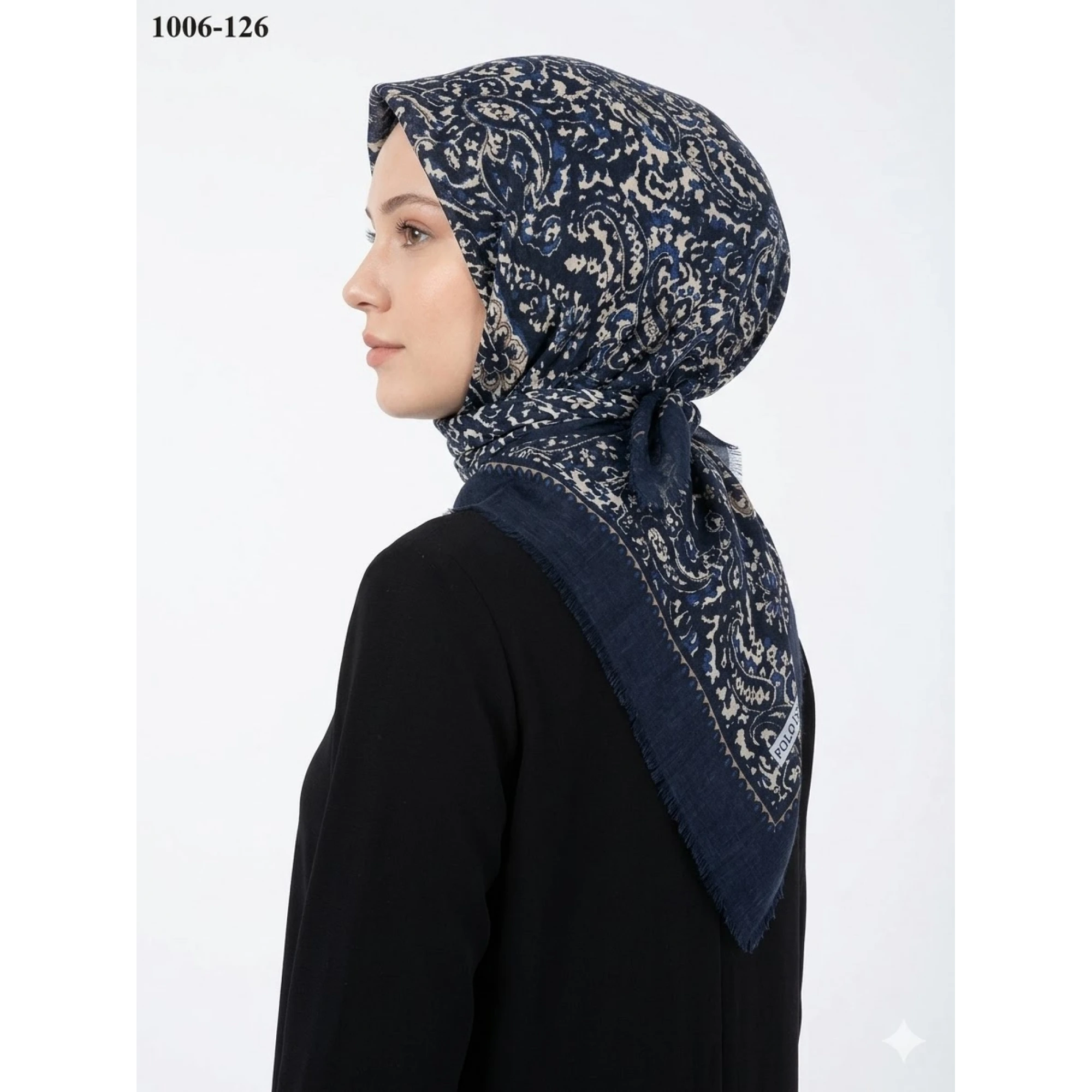 Polo İst Desenli Flamlı Pamuk Eşarp 1006-126