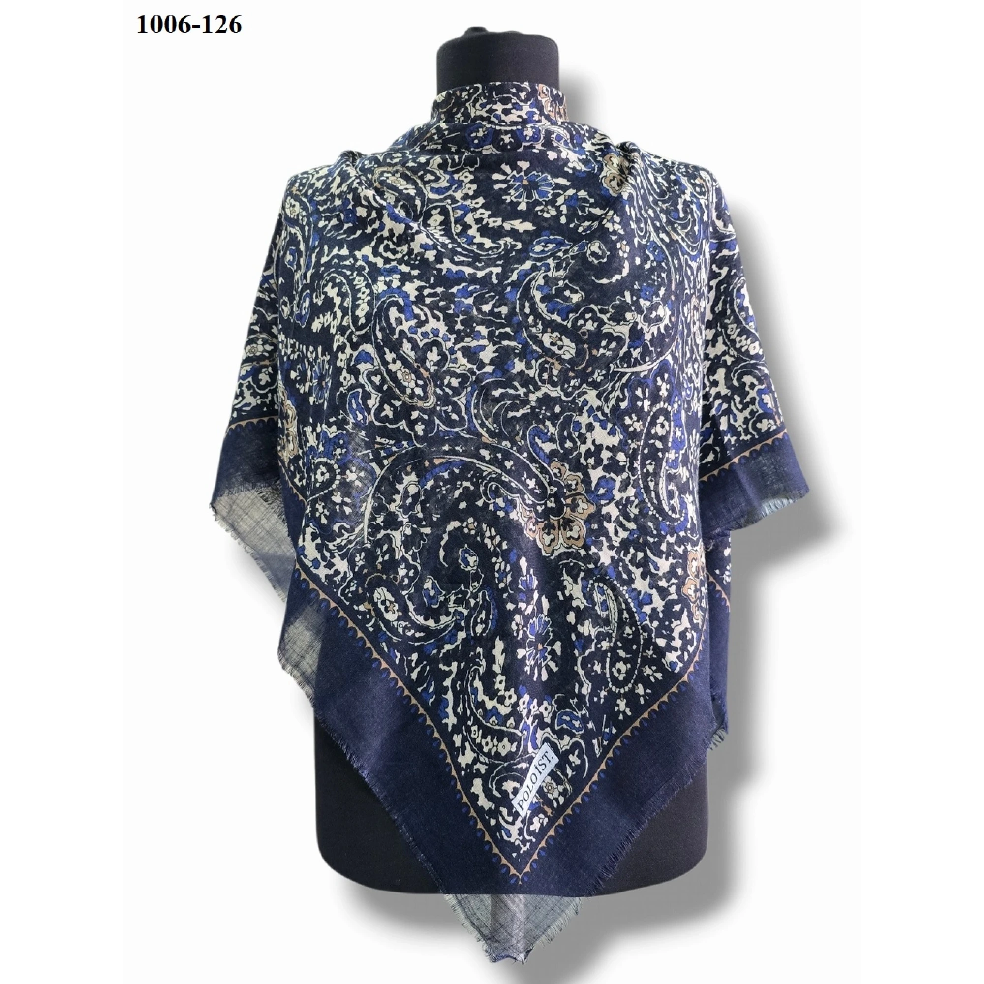 Polo İst Desenli Flamlı Pamuk Eşarp 1006-126