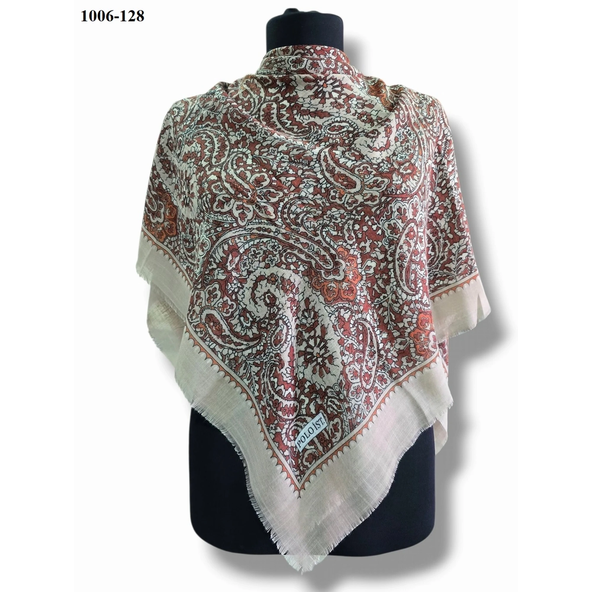 Polo İst Desenli Flamlı Pamuk Eşarp 1006-128