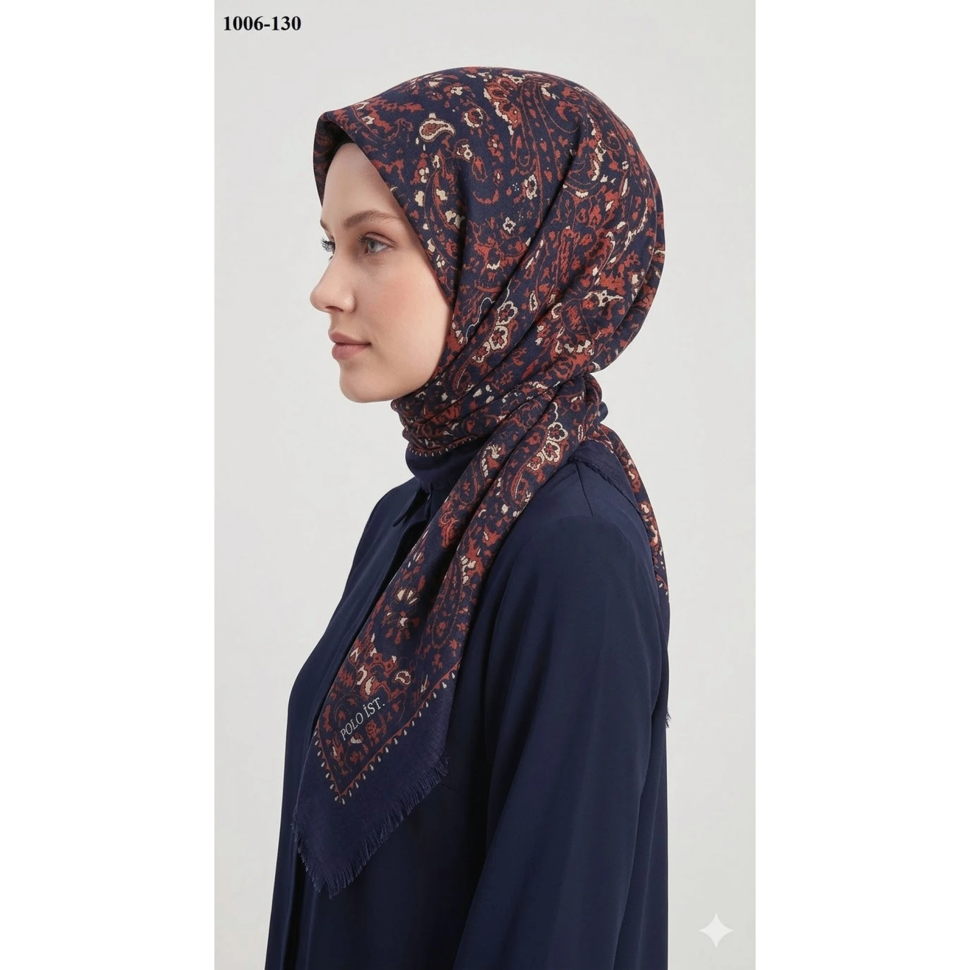 Polo İst Desenli Flamlı Pamuk Eşarp 1006-130