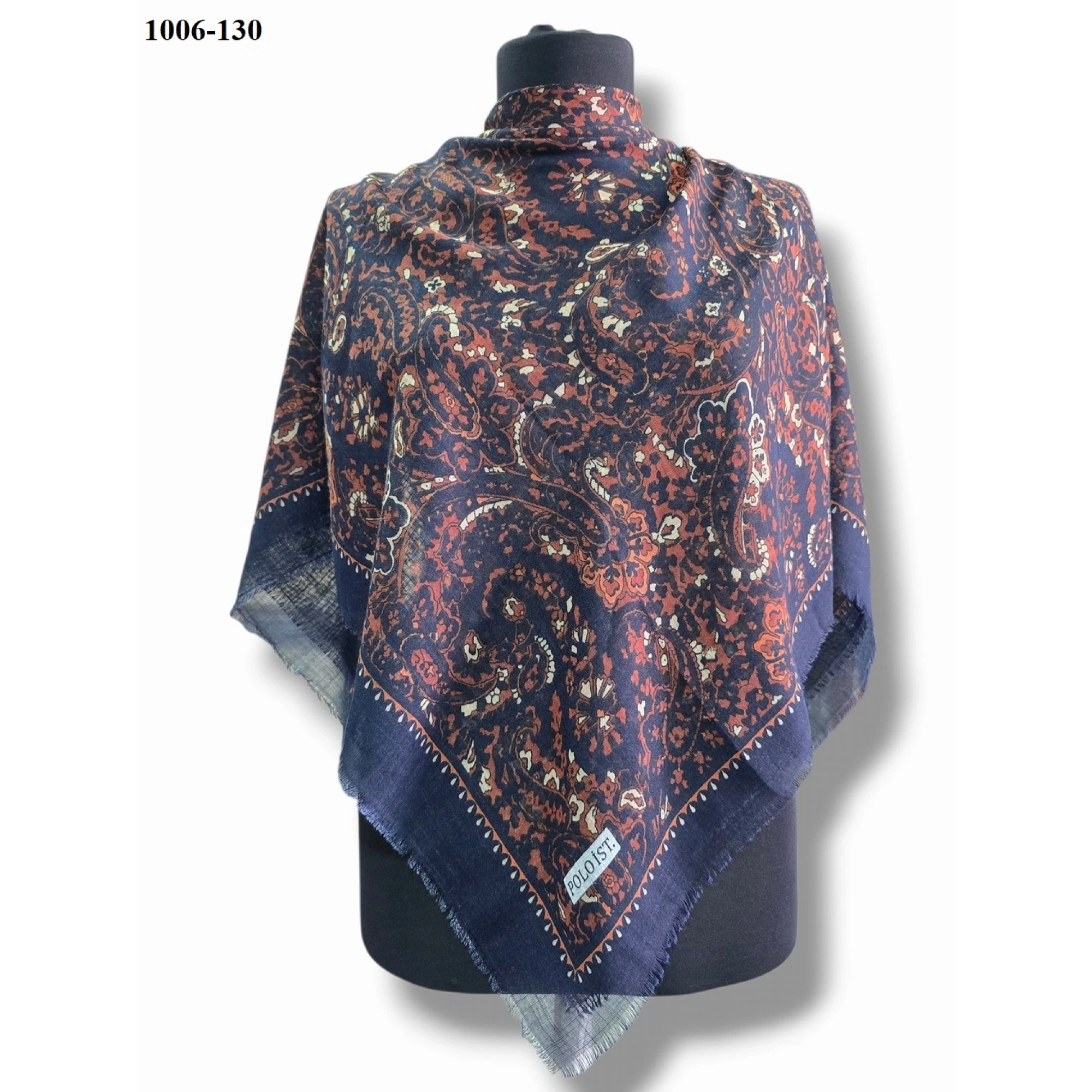 Polo İst Desenli Flamlı Pamuk Eşarp 1006-130