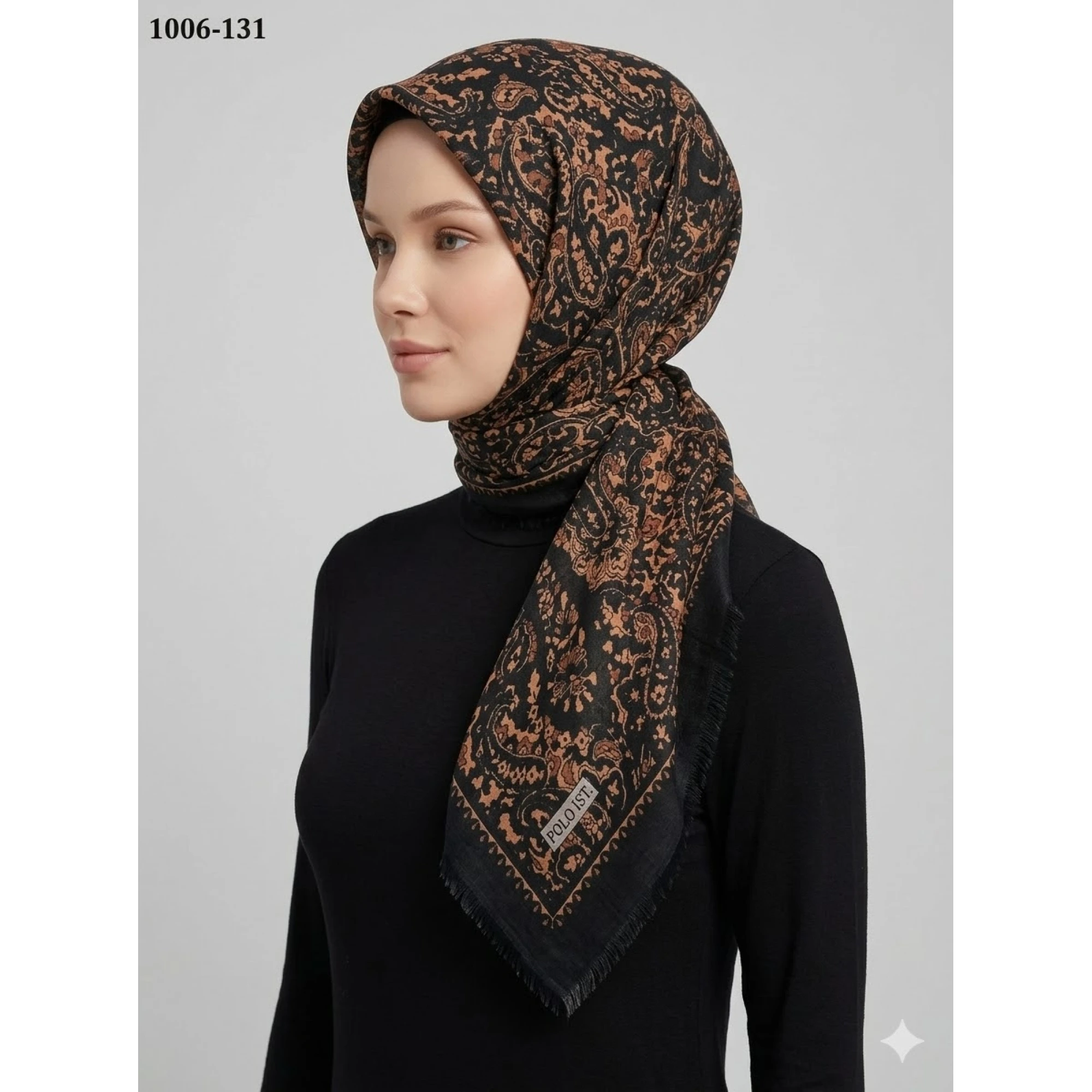Polo İst Desenli Flamlı Pamuk Eşarp 1006-131