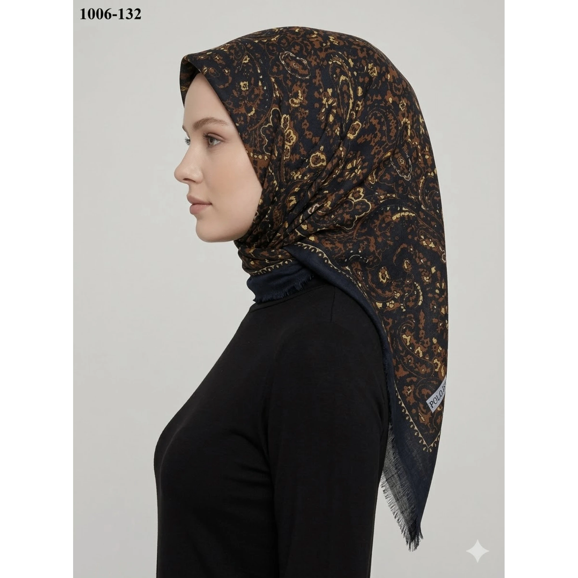 Polo İst Desenli Flamlı Pamuk Eşarp 1006-132