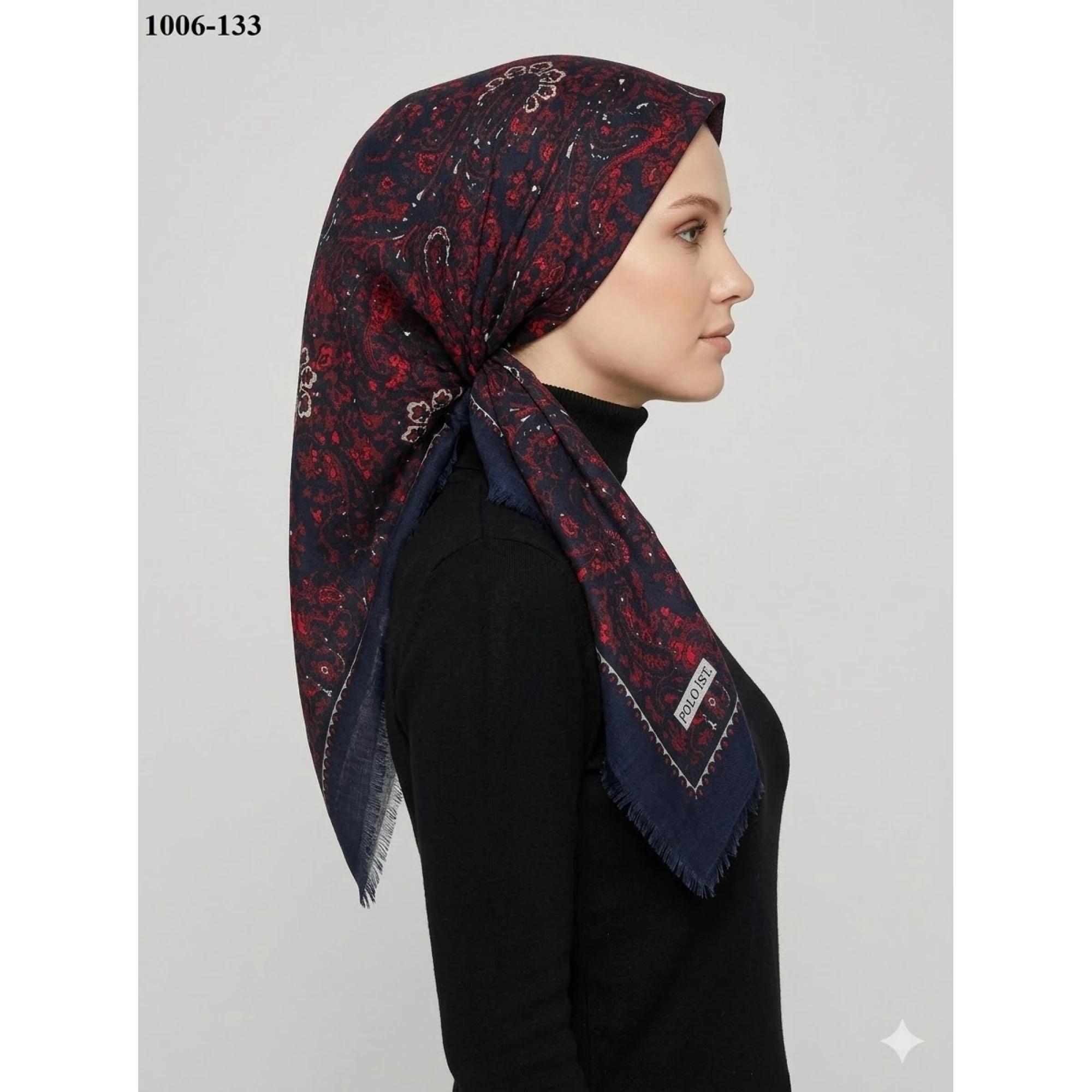Polo İst Desenli Flamlı Pamuk Eşarp 1006-133