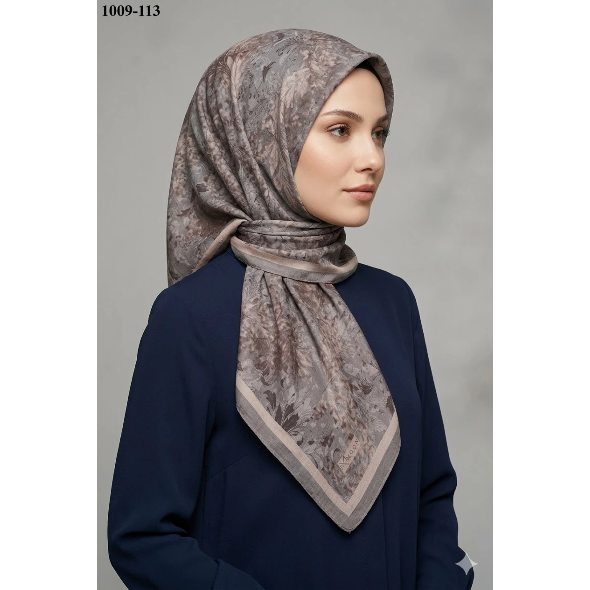 Moon Scarf Desenli Bambu Pamuk Eşarp 1009-113