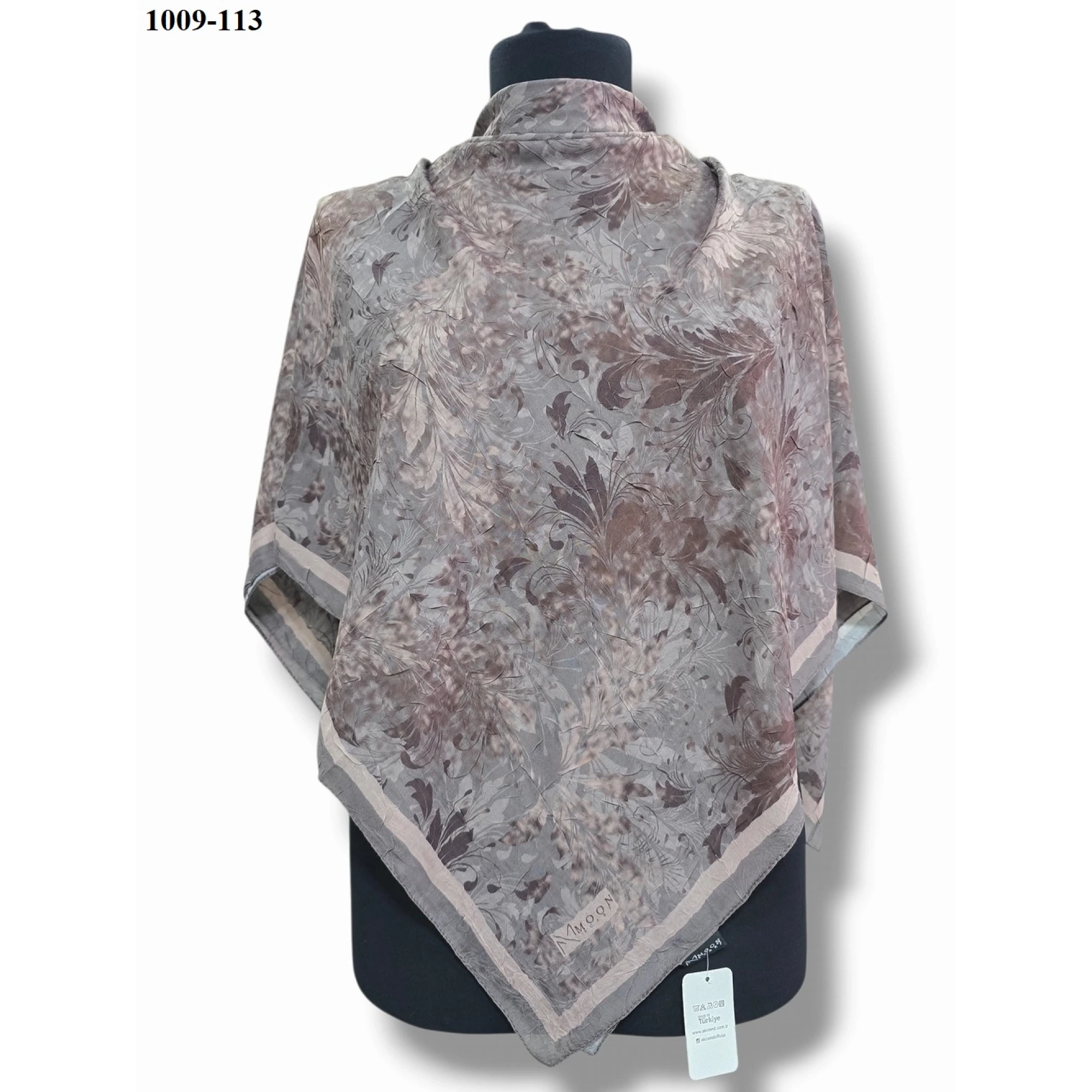 Moon Scarf Desenli Bambu Pamuk Eşarp 1009-113