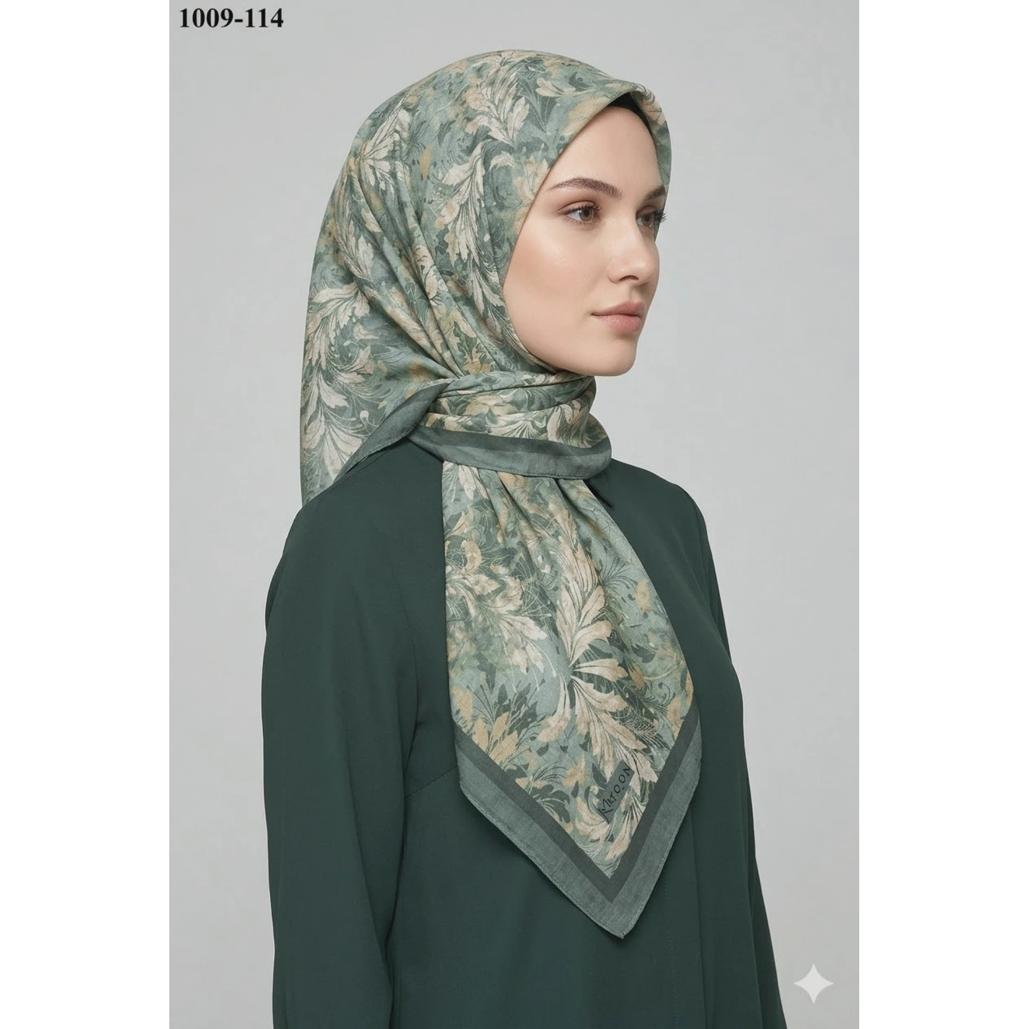 Moon Scarf Desenli Bambu Pamuk Eşarp 1009-114