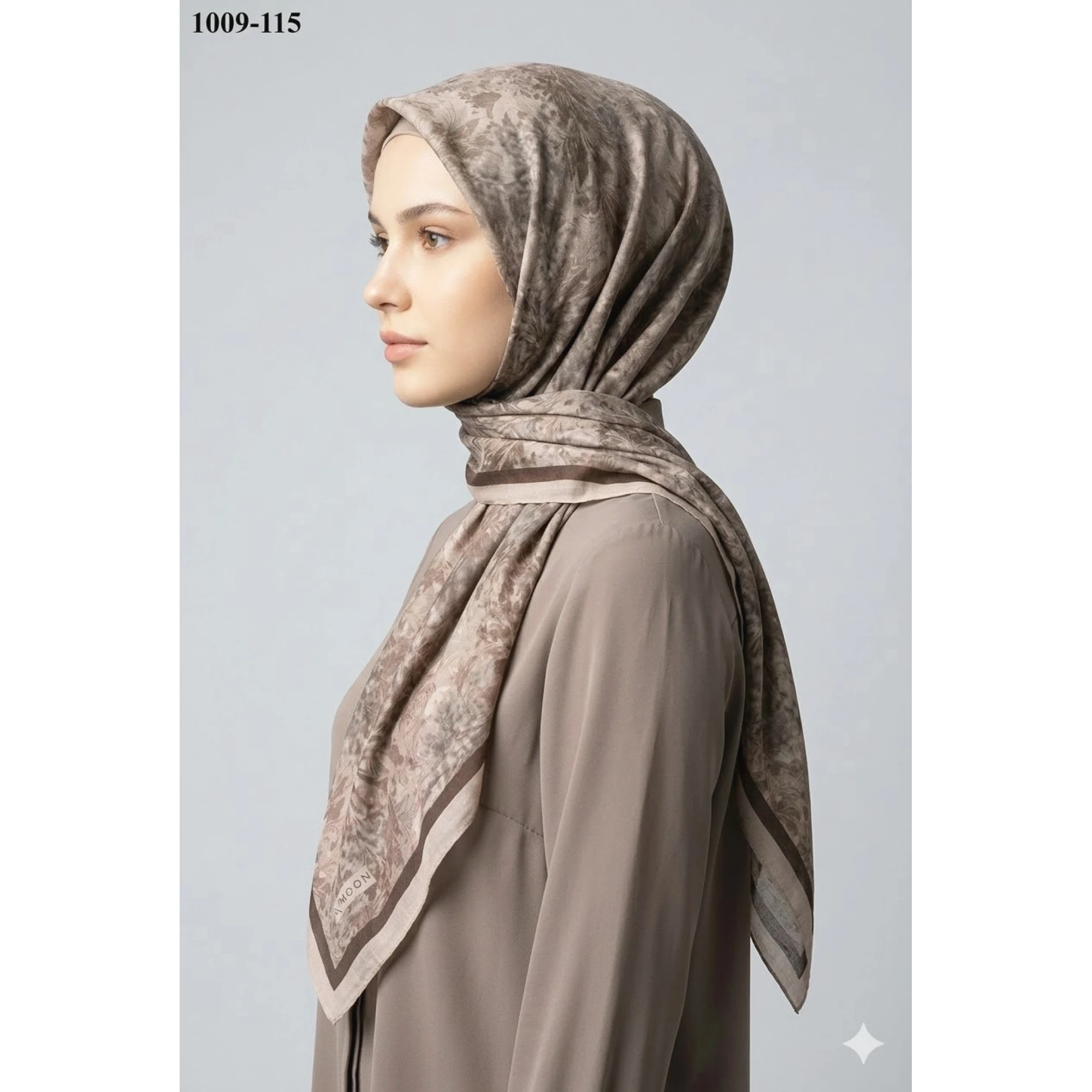 Moon Scarf Desenli Bambu Pamuk Eşarp 1009-115