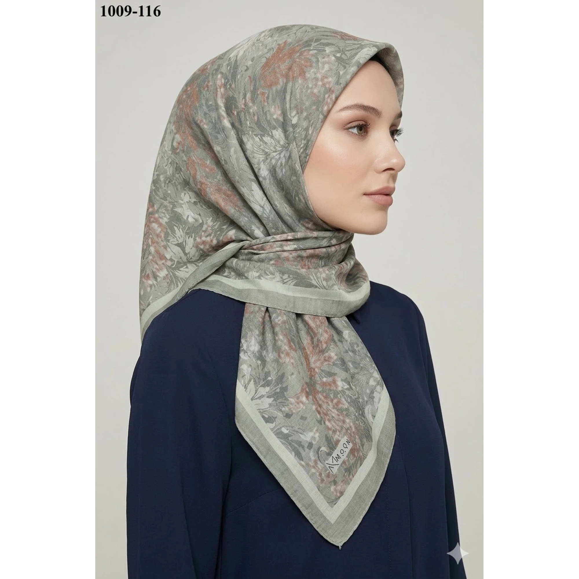 Moon Scarf Desenli Bambu Pamuk Eşarp 1009-116