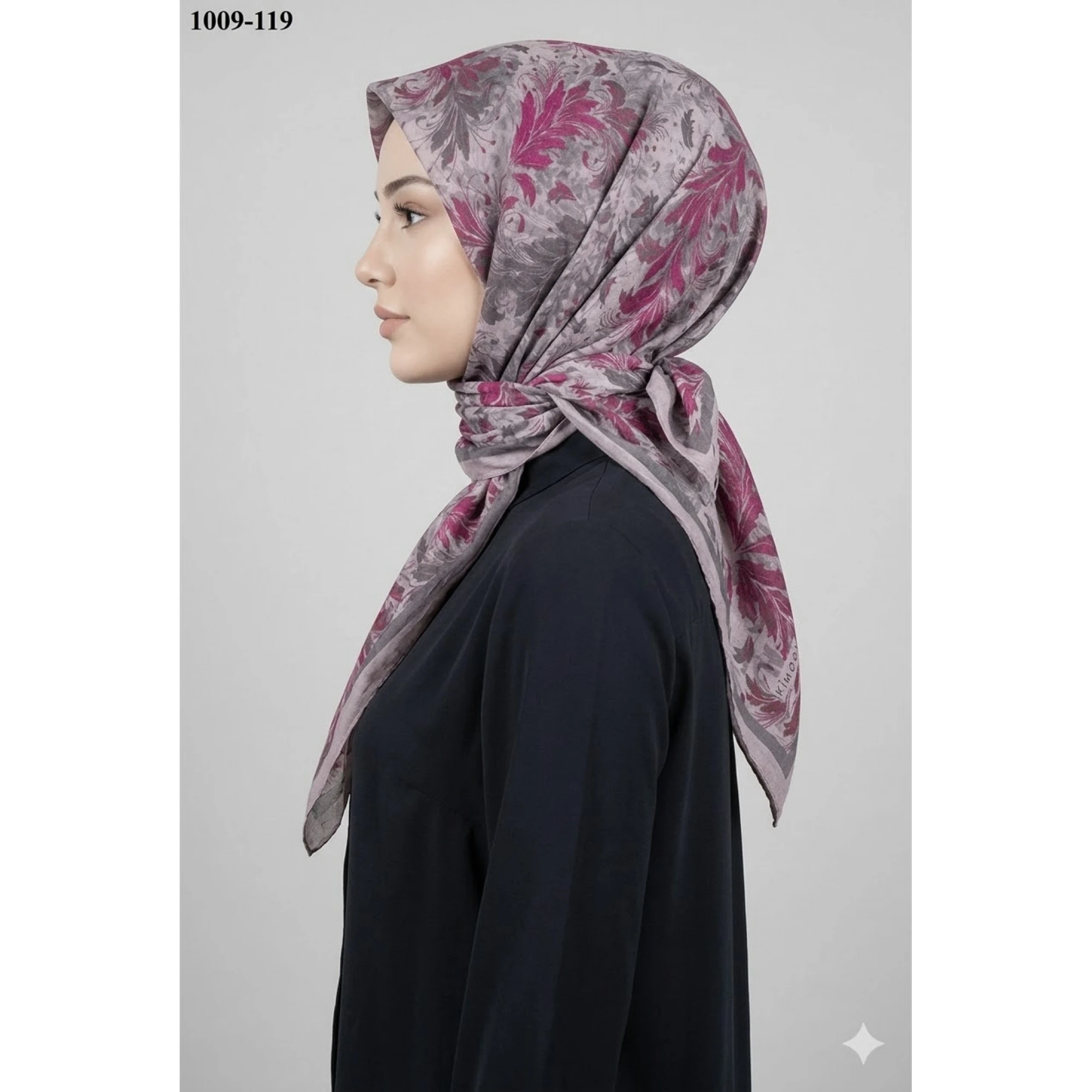 Moon Scarf Desenli Bambu Pamuk Eşarp 1009-119