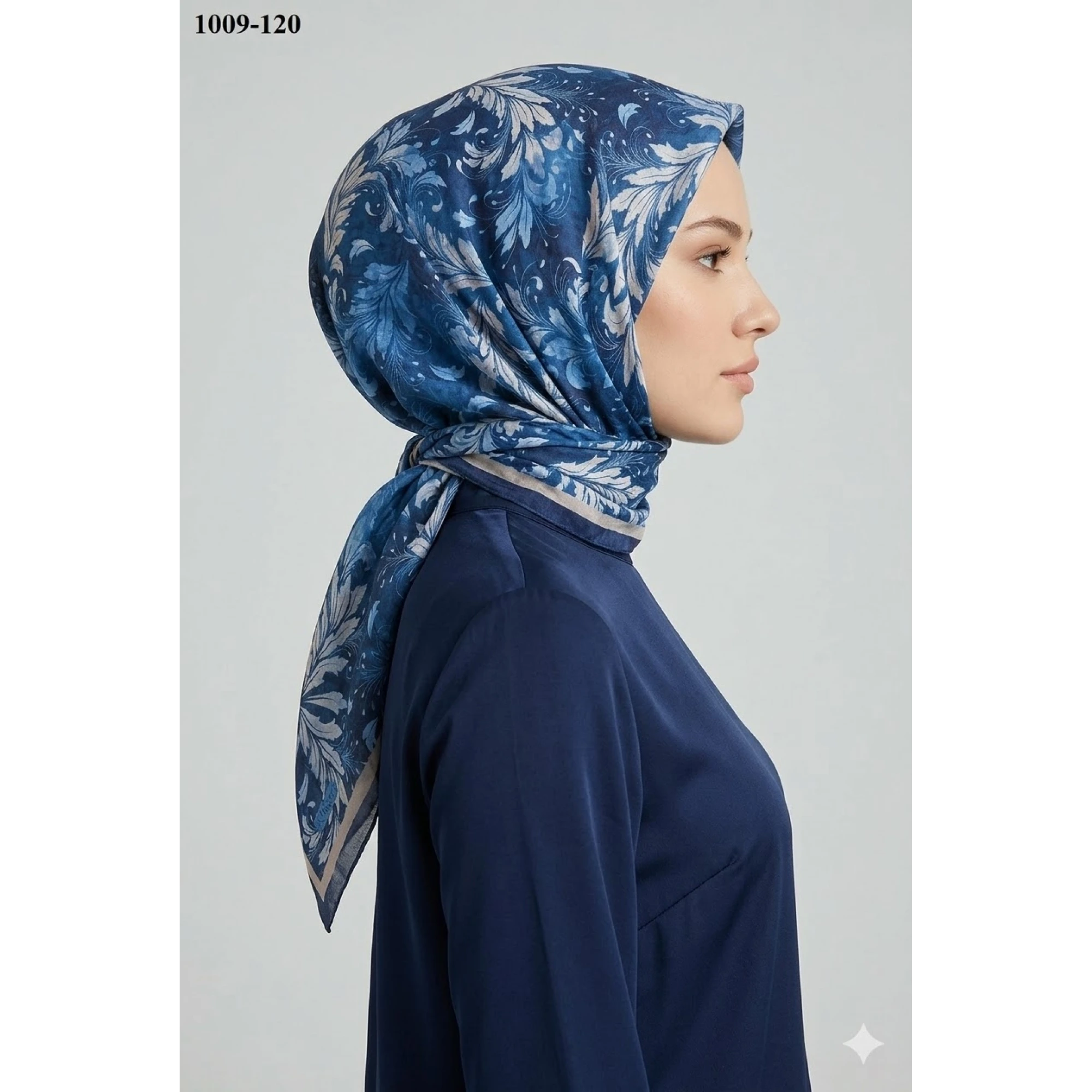 Moon Scarf Desenli Bambu Pamuk Eşarp 1009-120