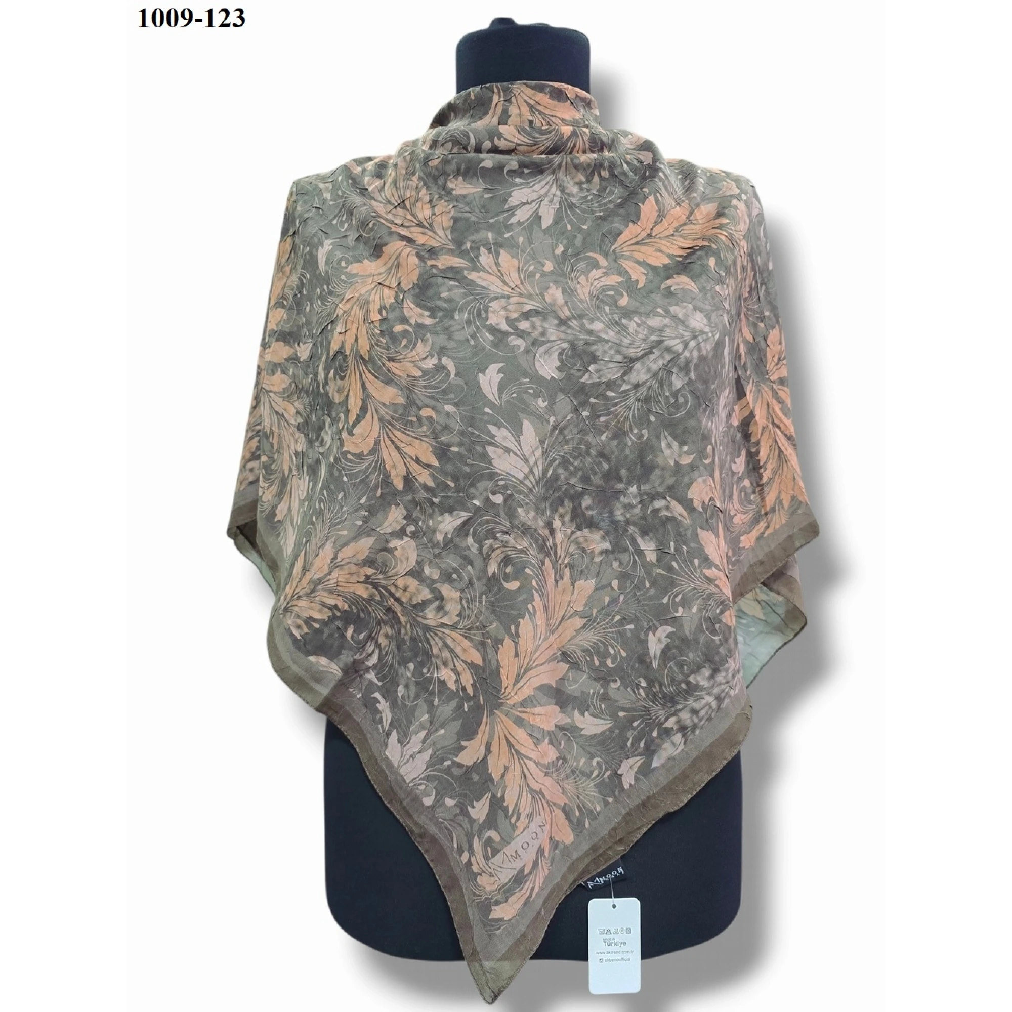 Moon Scarf Desenli Bambu Pamuk Eşarp 1009-123