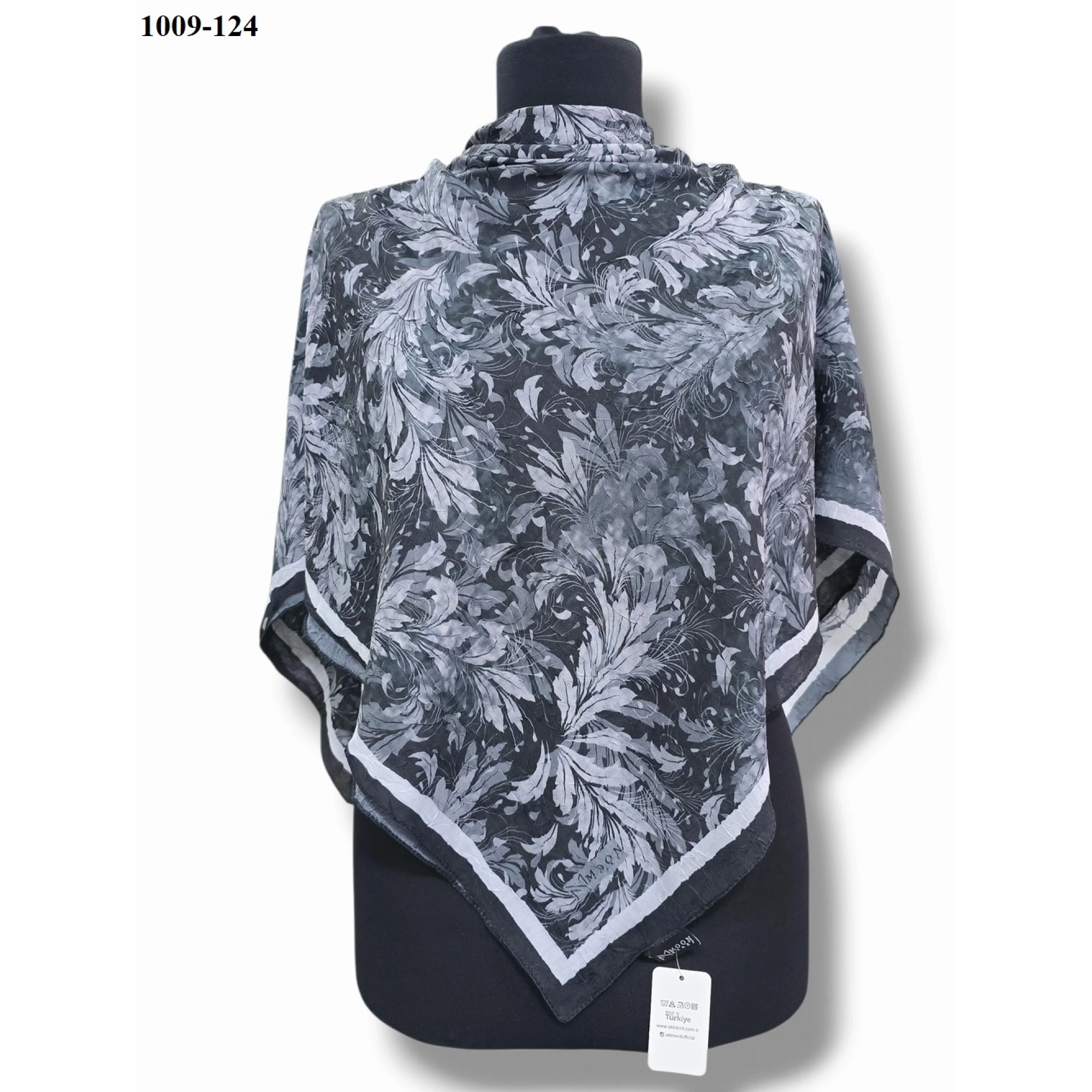 Moon Scarf Desenli Bambu Pamuk Eşarp 1009-124