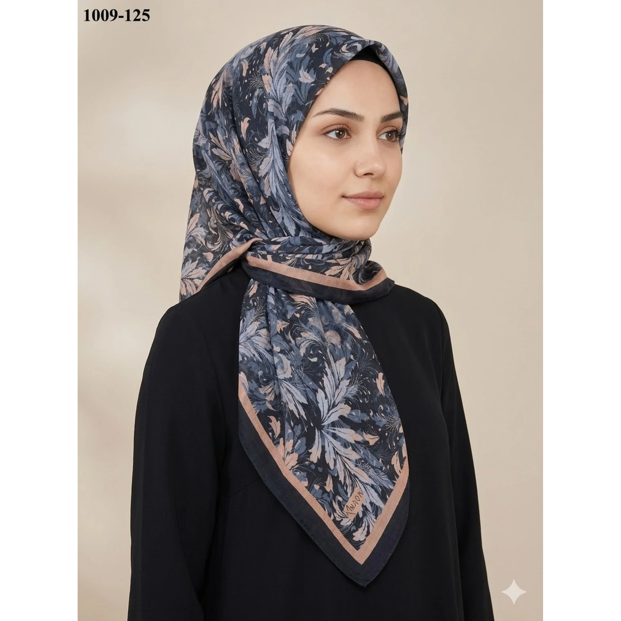 Moon Scarf Desenli Bambu Pamuk Eşarp 1009-125