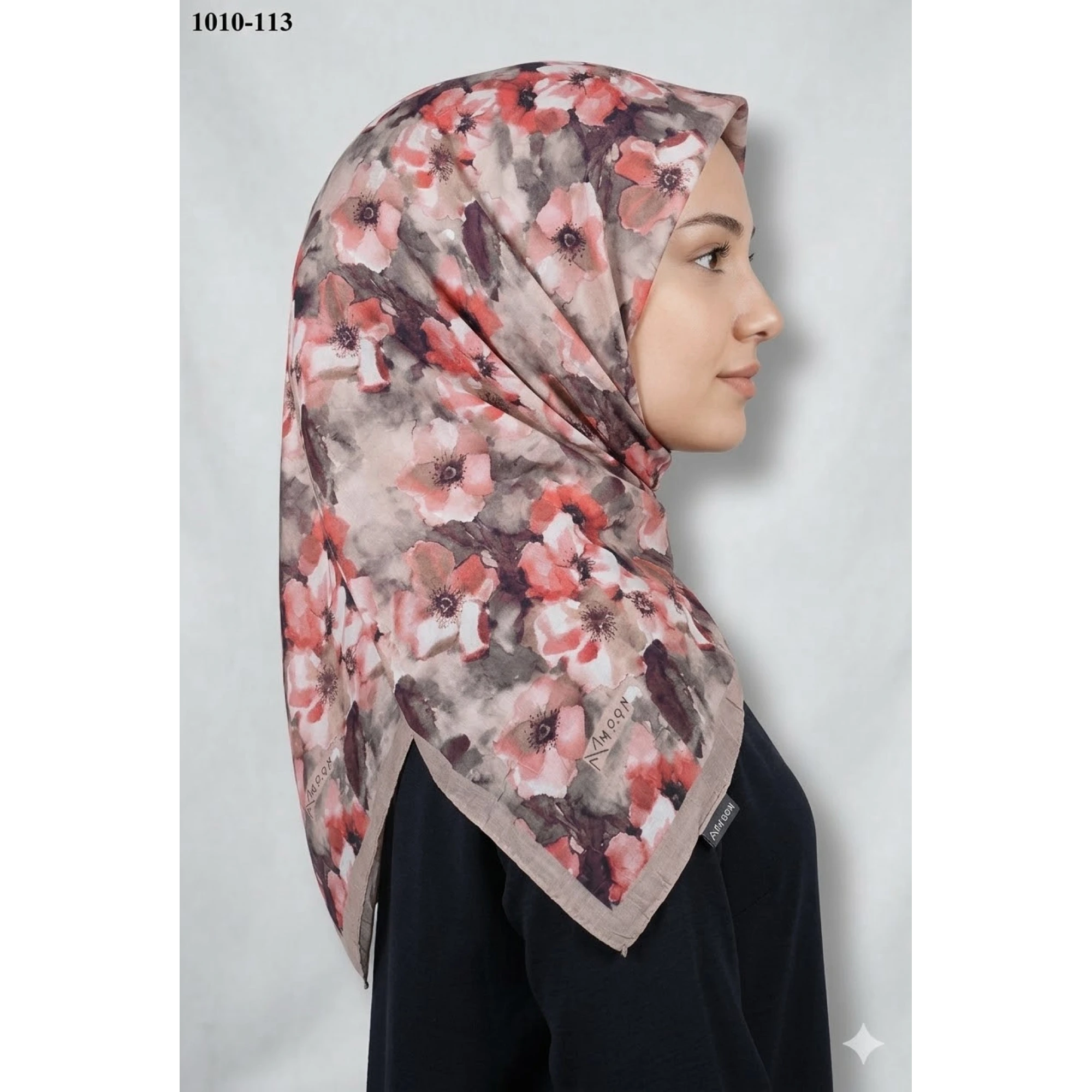Moon Scarf Desenli Bambu Pamuk Eşarp 1010-113