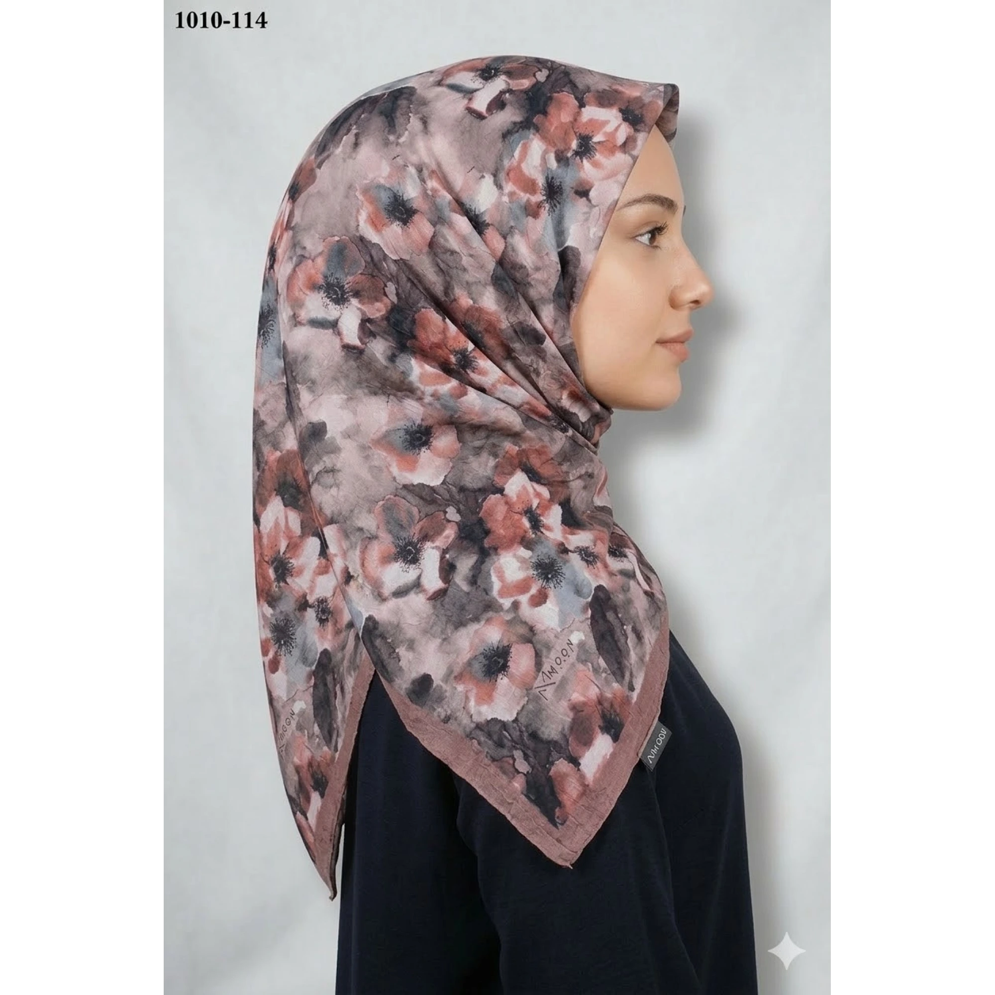 Moon Scarf Desenli Bambu Pamuk Eşarp 1010-114