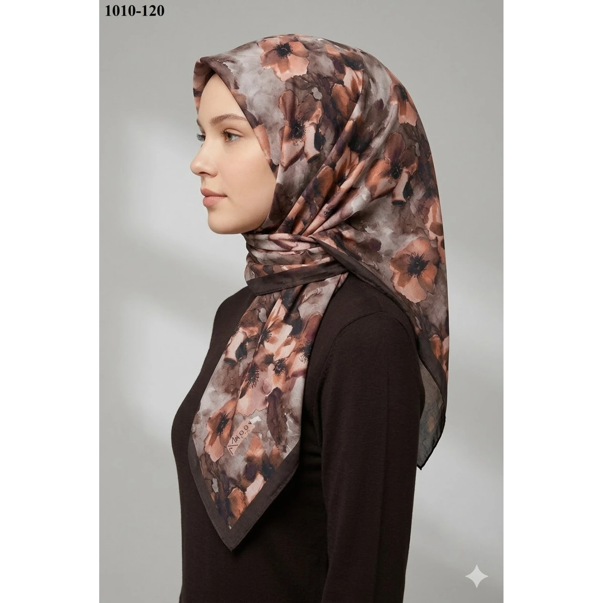 Moon Scarf Desenli Bambu Pamuk Eşarp 1010-120