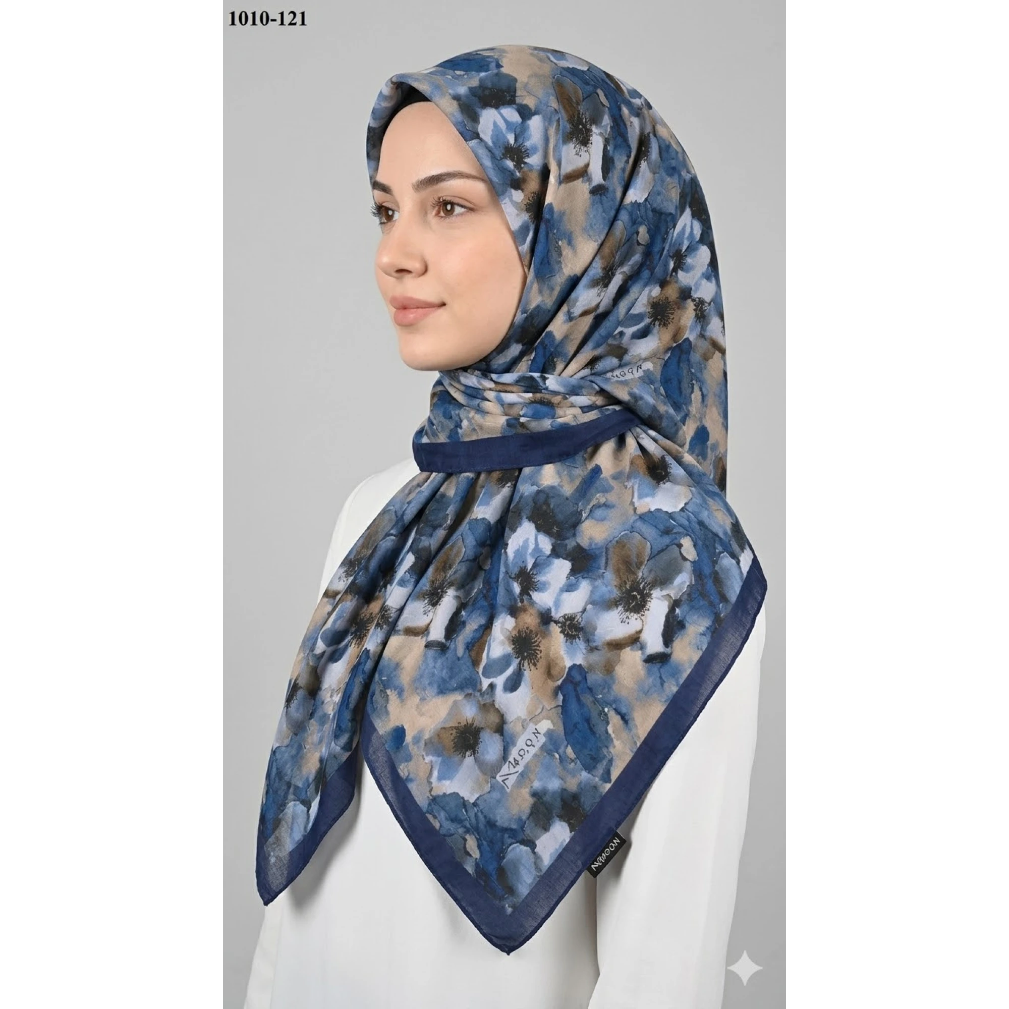 Moon Scarf Desenli Bambu Pamuk Eşarp 1010-121