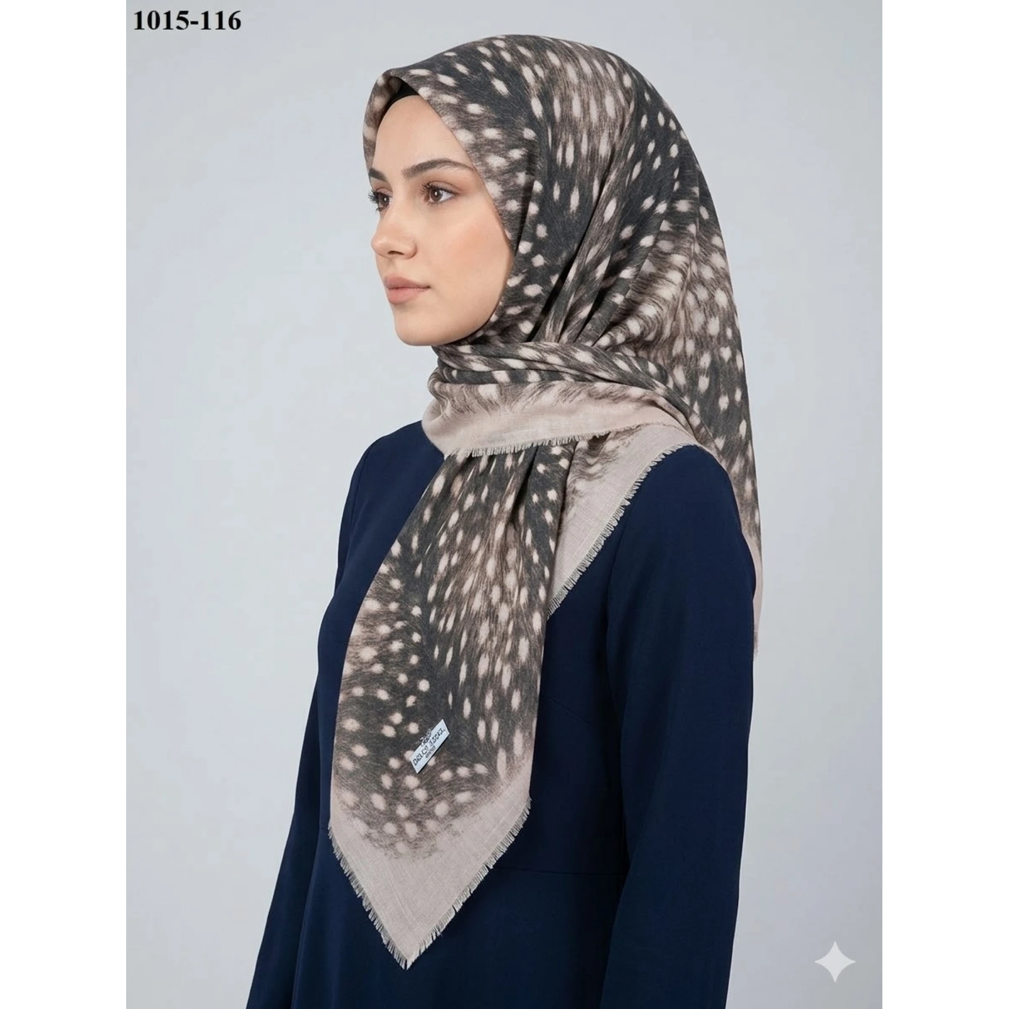 Dolce Cool Desenli Flamlı Pamuk Eşarp 1015-116