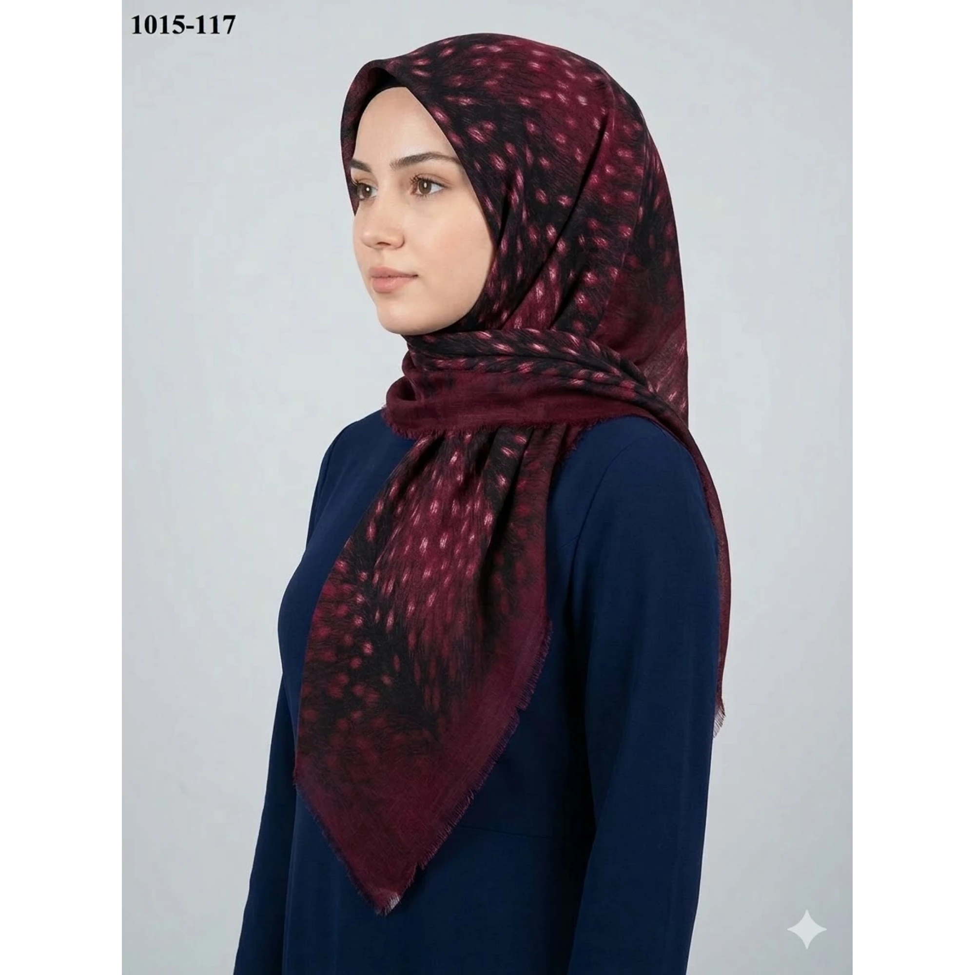 Dolce Cool Desenli Flamlı Pamuk Eşarp 1015-117