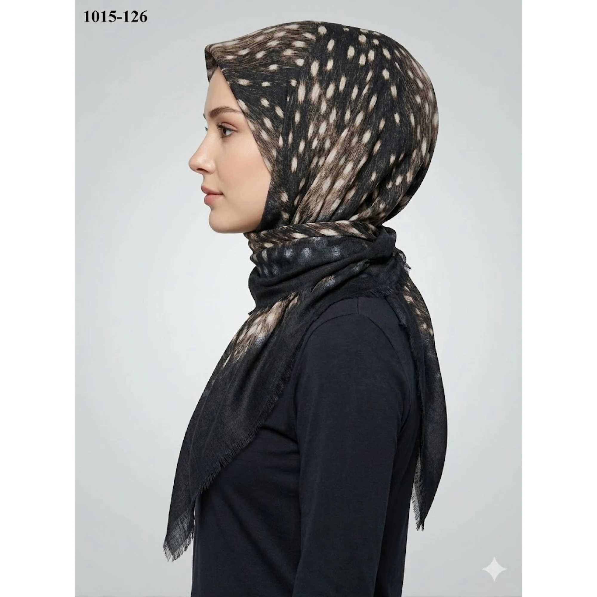 Dolce Cool Desenli Flamlı Pamuk Eşarp 1015-126