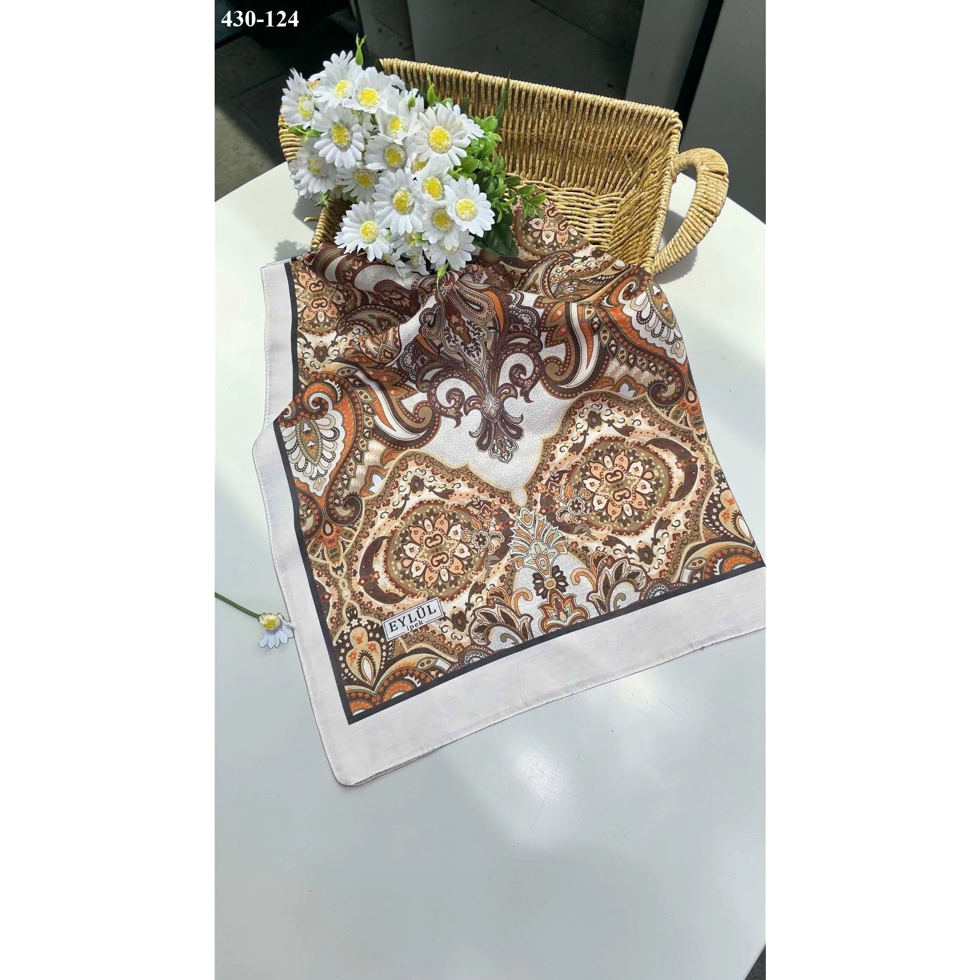 Eylül İpek Etnik Desen Soft Şal 430-124