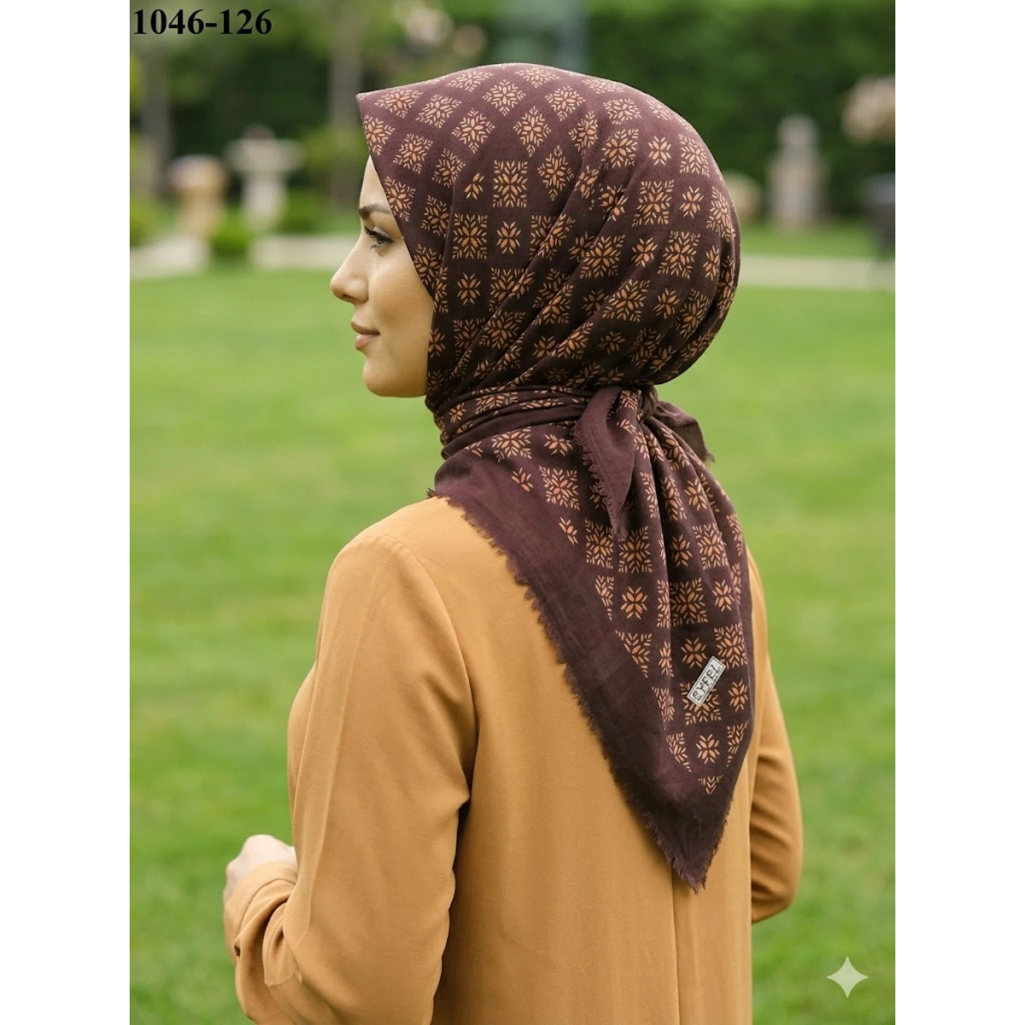 Eyfel Desenli Dimi Pamuk Eşarp 1046-126