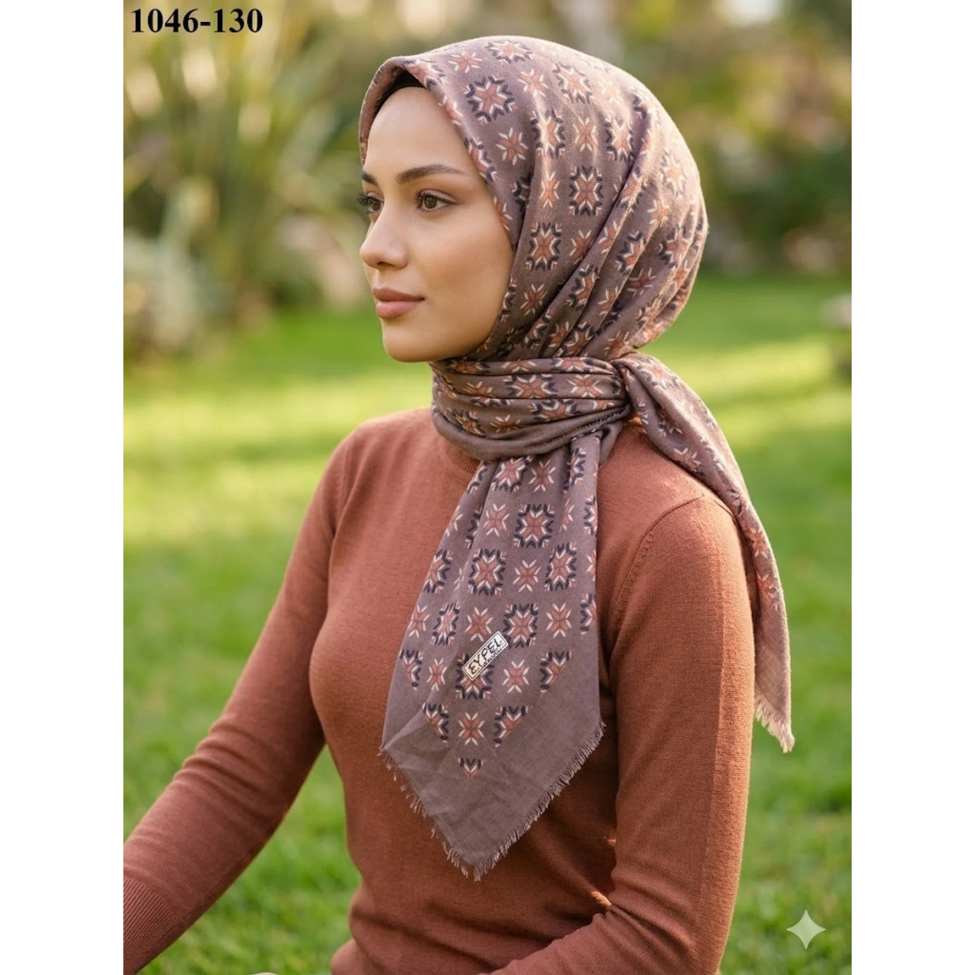 Eyfel Desenli Dimi Pamuk Eşarp 1046-130