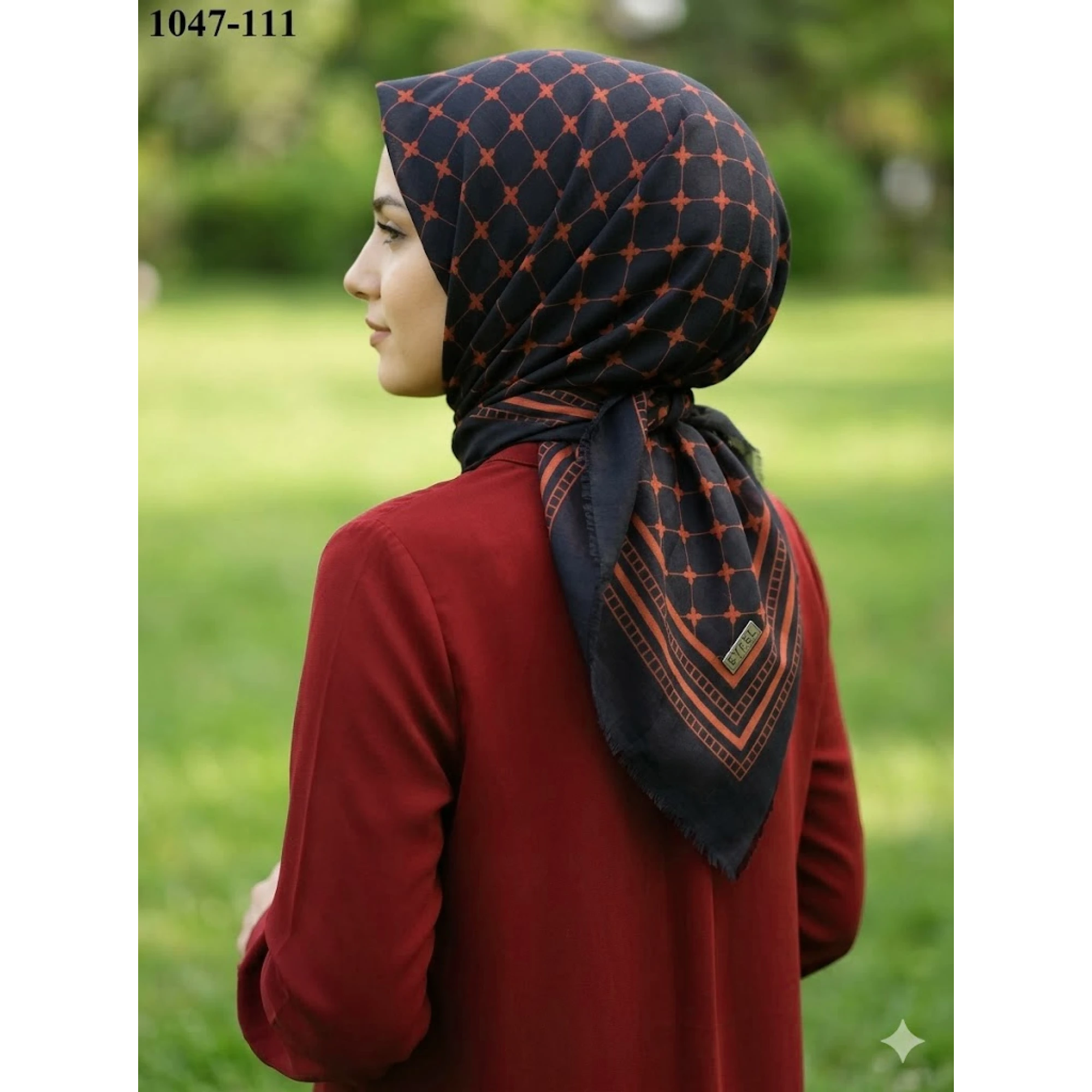 Eyfel Desenli Dimi Pamuk Eşarp 1047-111