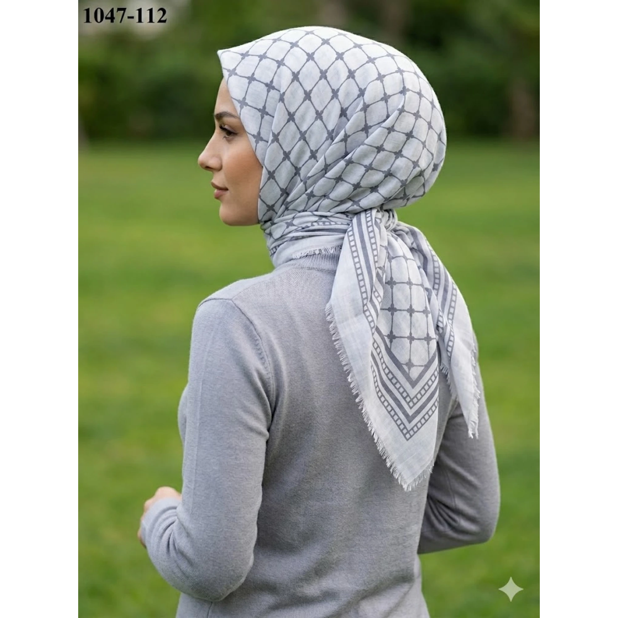 Eyfel Desenli Dimi Pamuk Eşarp 1047-112