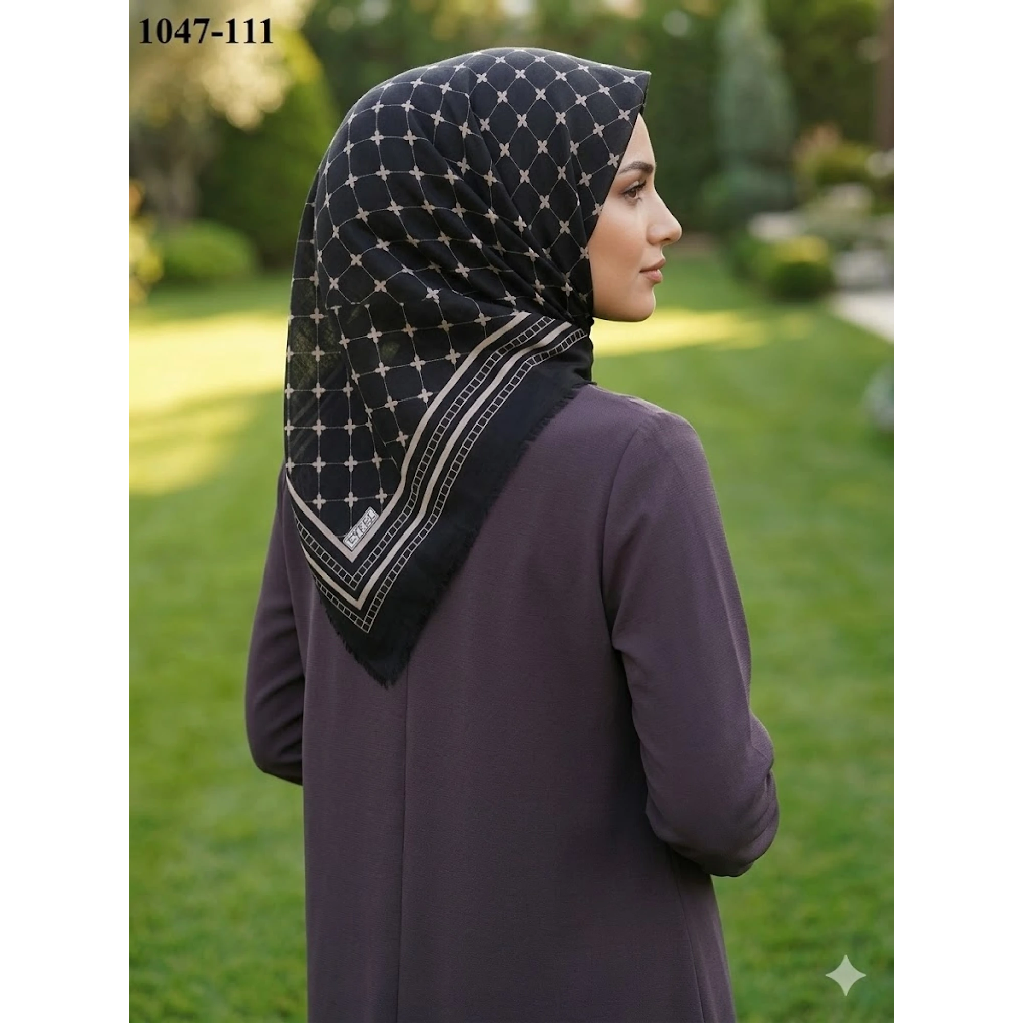 Eyfel Desenli Dimi Pamuk Eşarp 1047-114