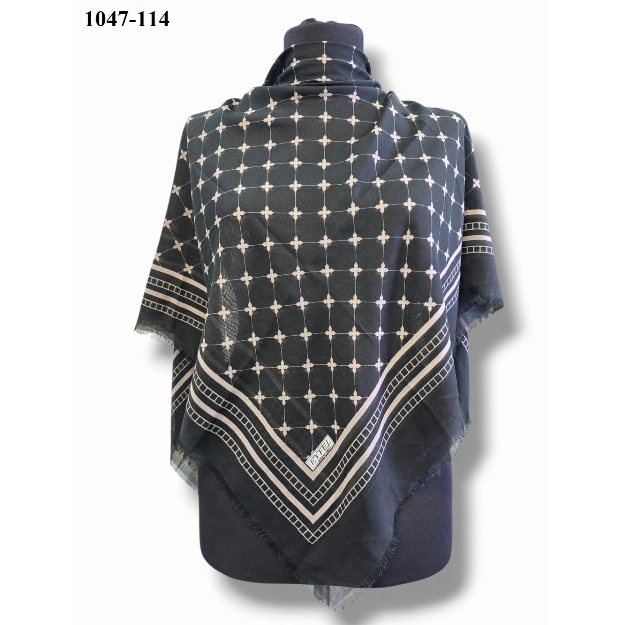 Eyfel Desenli Dimi Pamuk Eşarp 1047-114