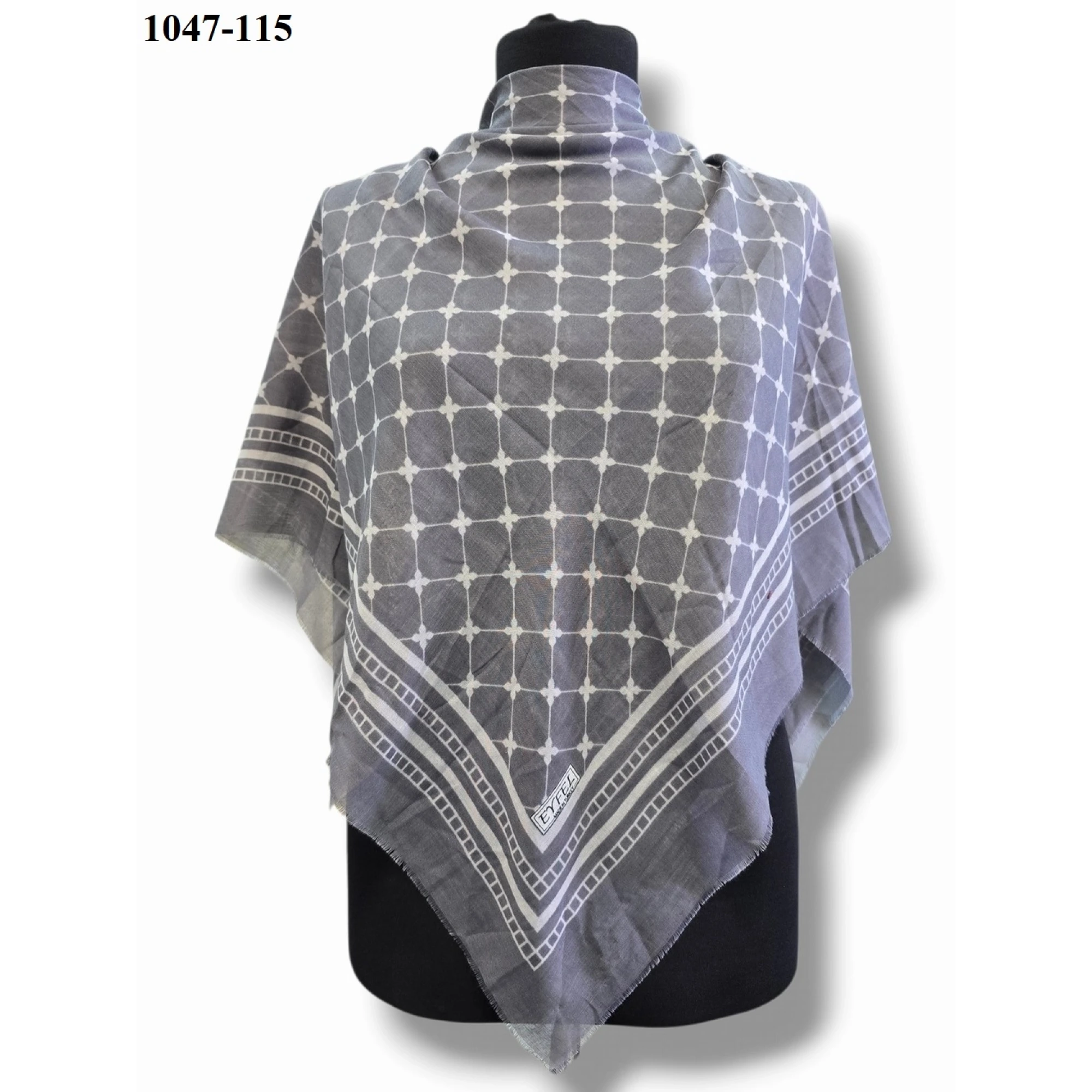 Eyfel Desenli Dimi Pamuk Eşarp 1047-115