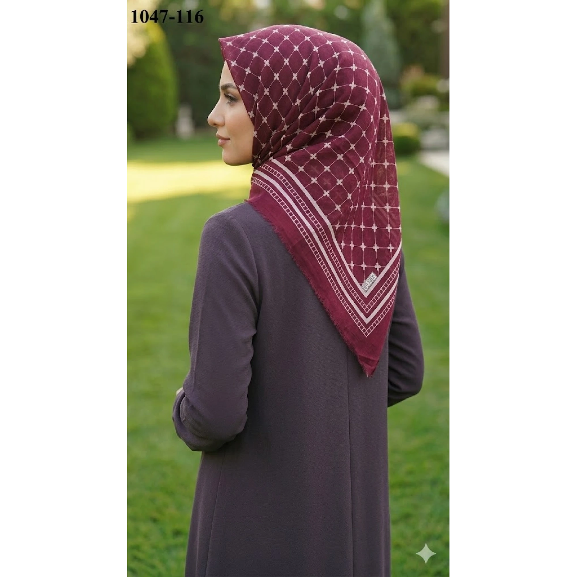 Eyfel Desenli Dimi Pamuk Eşarp 1047-116