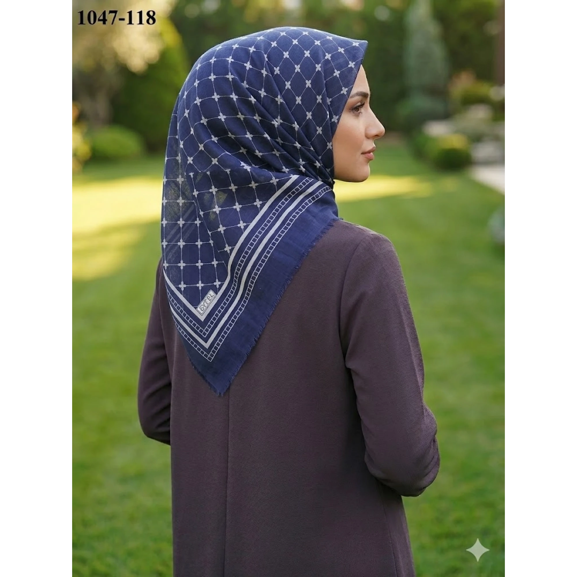 Eyfel Desenli Dimi Pamuk Eşarp 1047-118