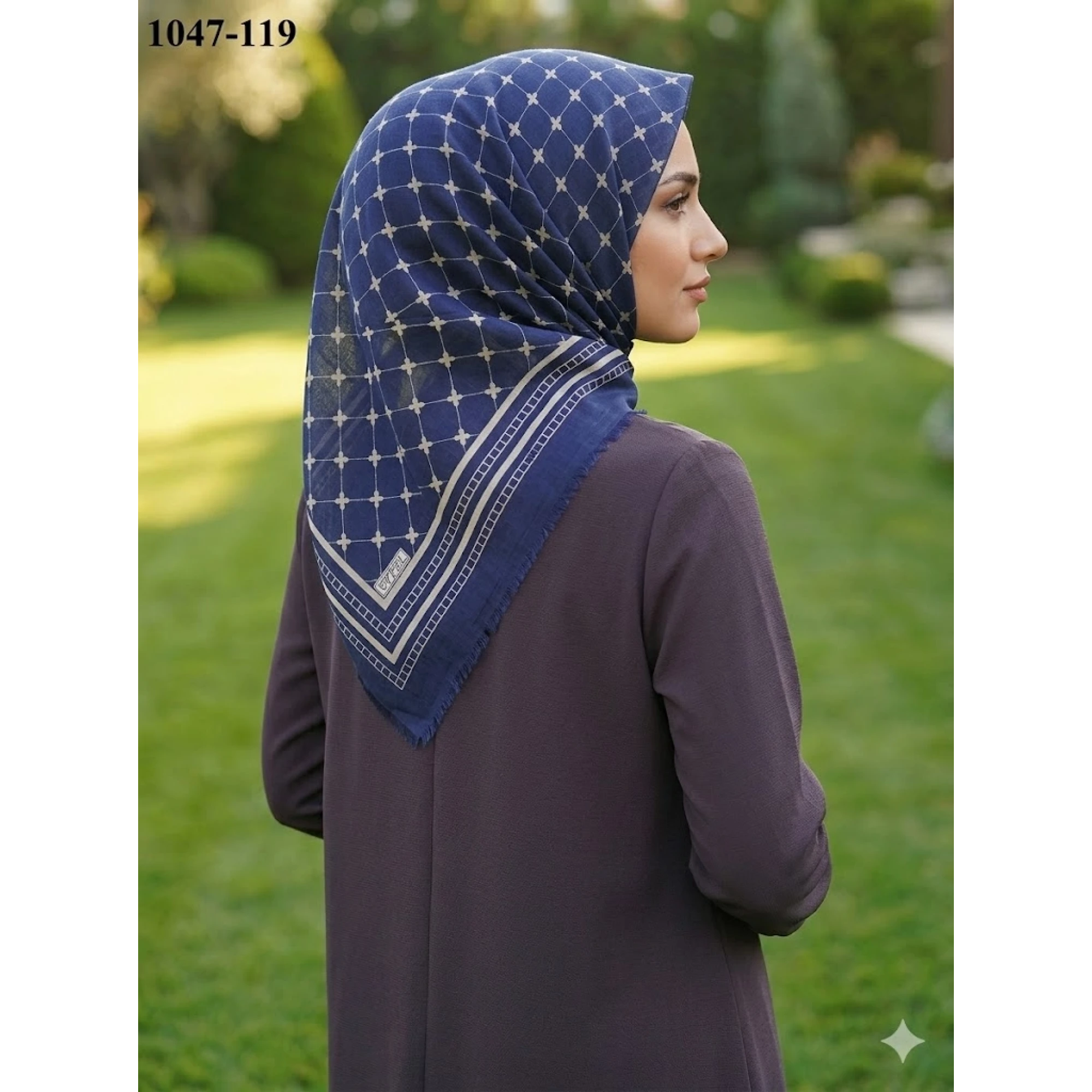 Eyfel Desenli Dimi Pamuk Eşarp 1047-119