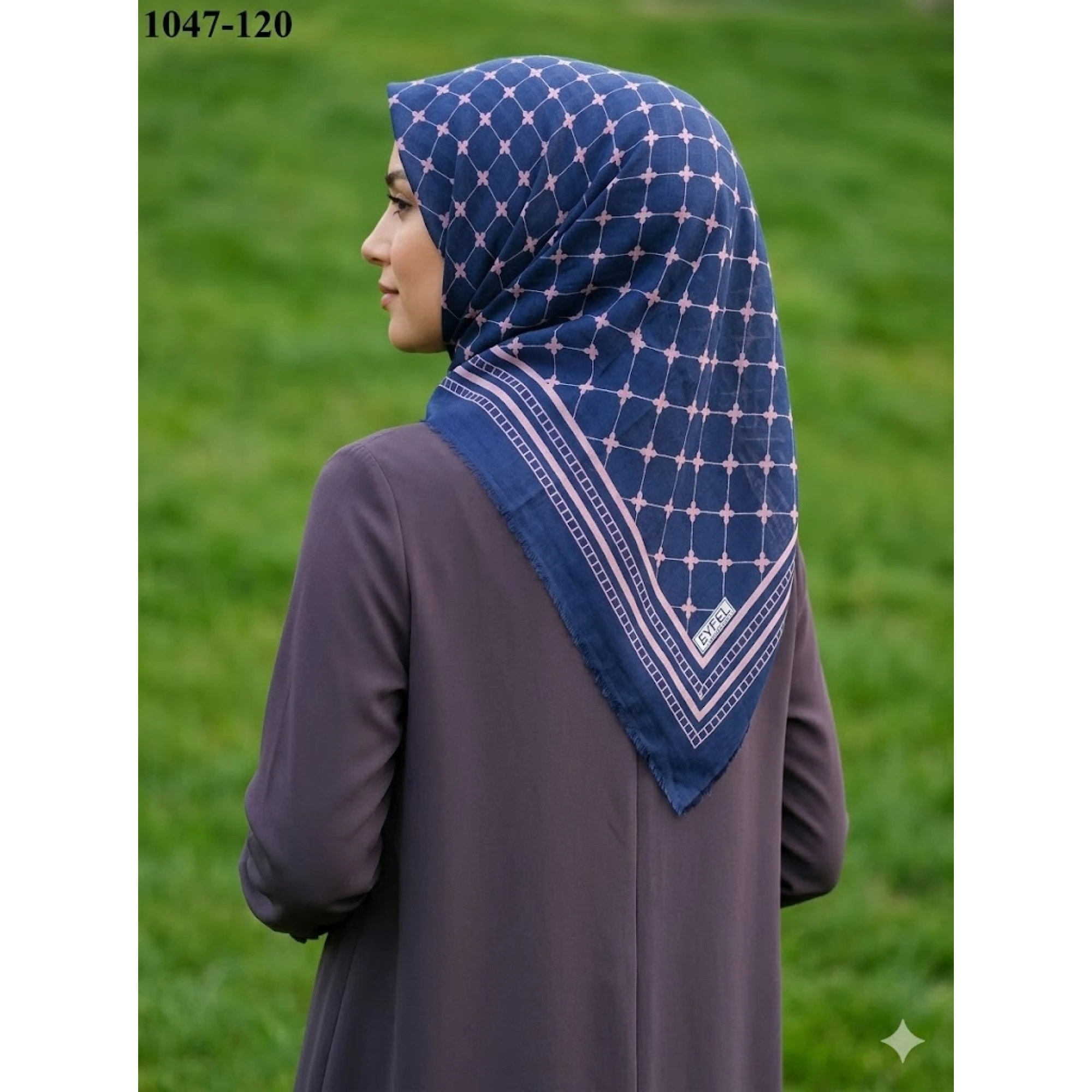 Eyfel Desenli Dimi Pamuk Eşarp 1047-120