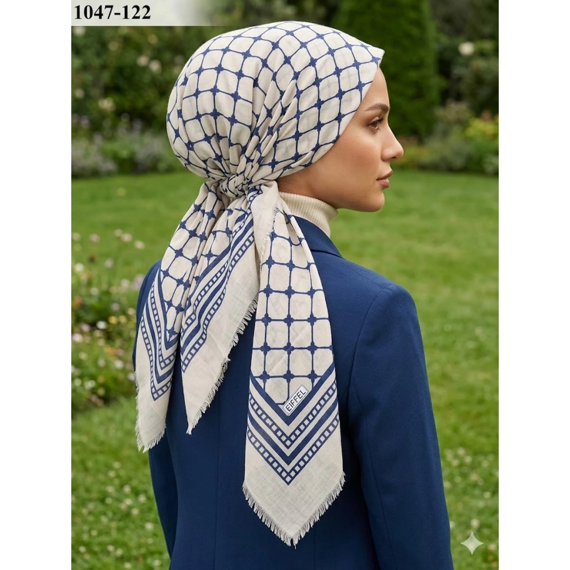 Eyfel Desenli Dimi Pamuk Eşarp 1047-122