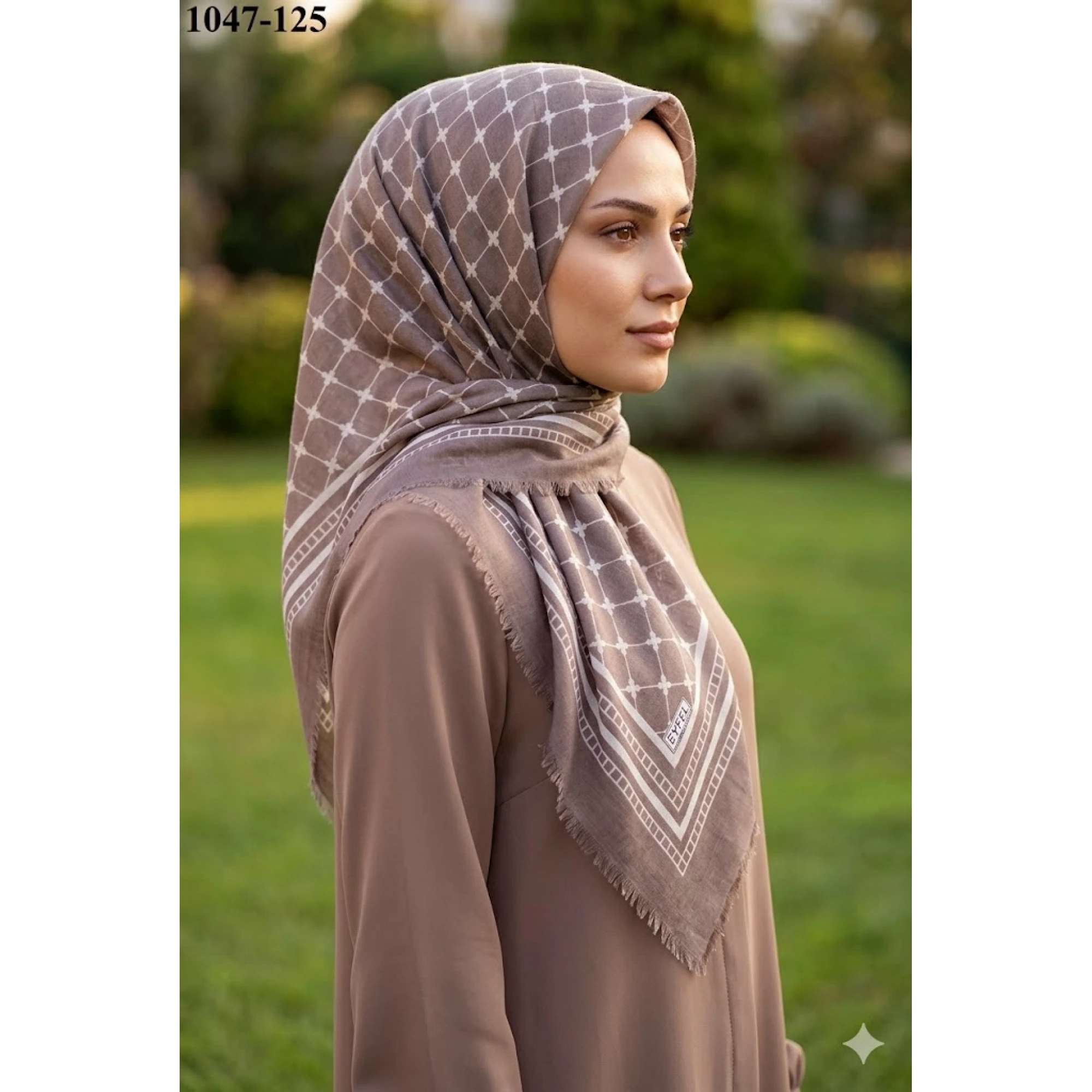 Eyfel Desenli Dimi Pamuk Eşarp 1047-125