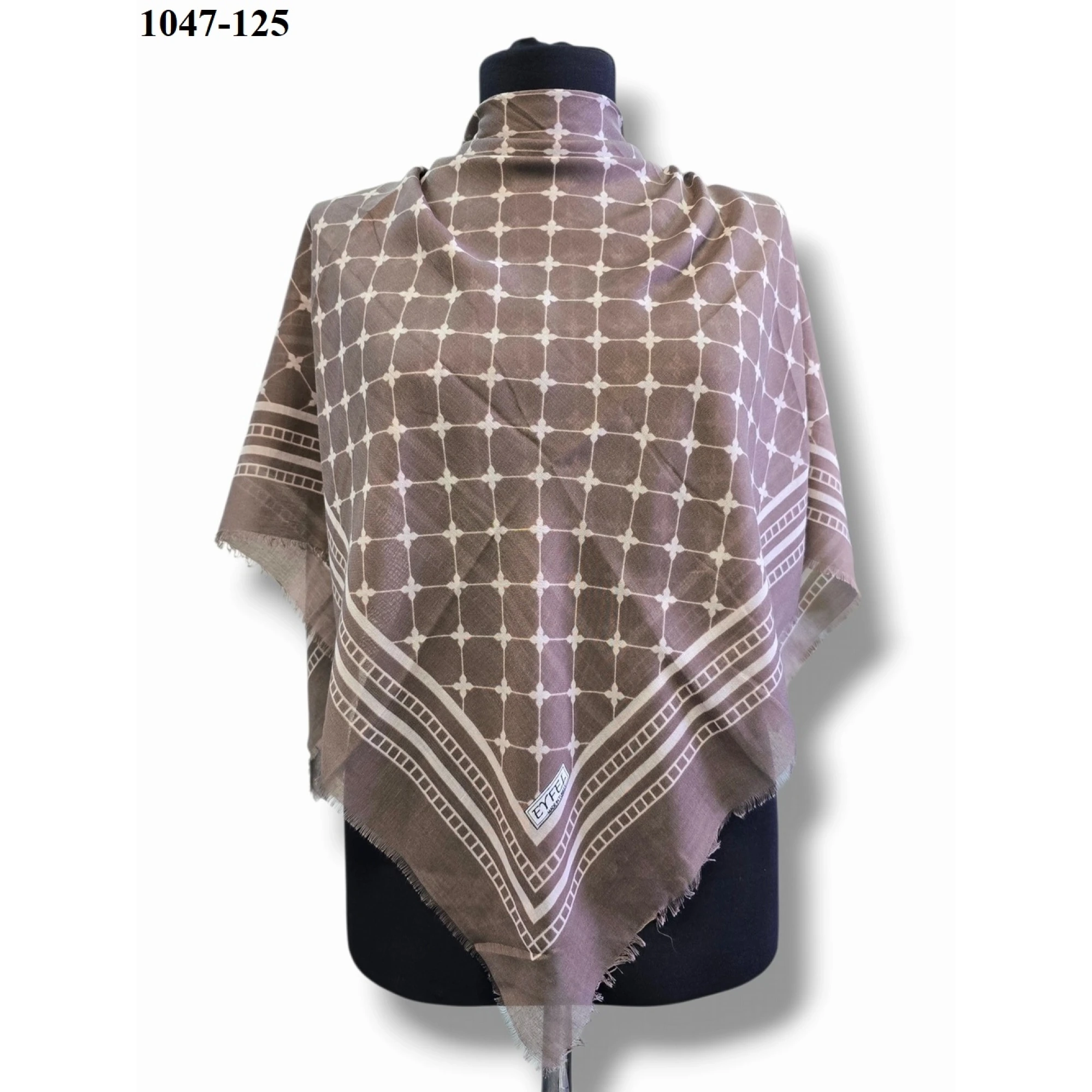 Eyfel Desenli Dimi Pamuk Eşarp 1047-125