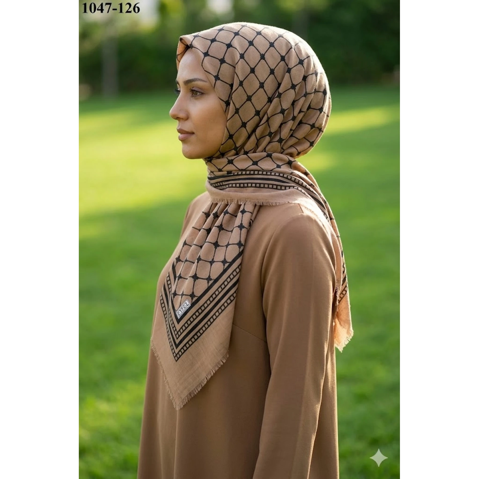 Eyfel Desenli Dimi Pamuk Eşarp 1047-126