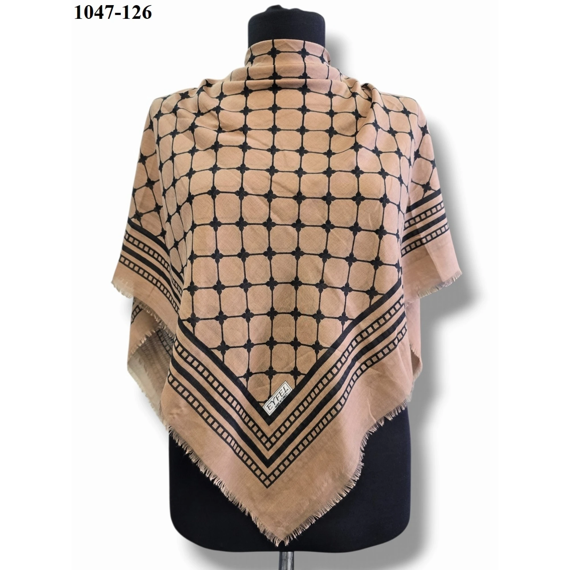 Eyfel Desenli Dimi Pamuk Eşarp 1047-126