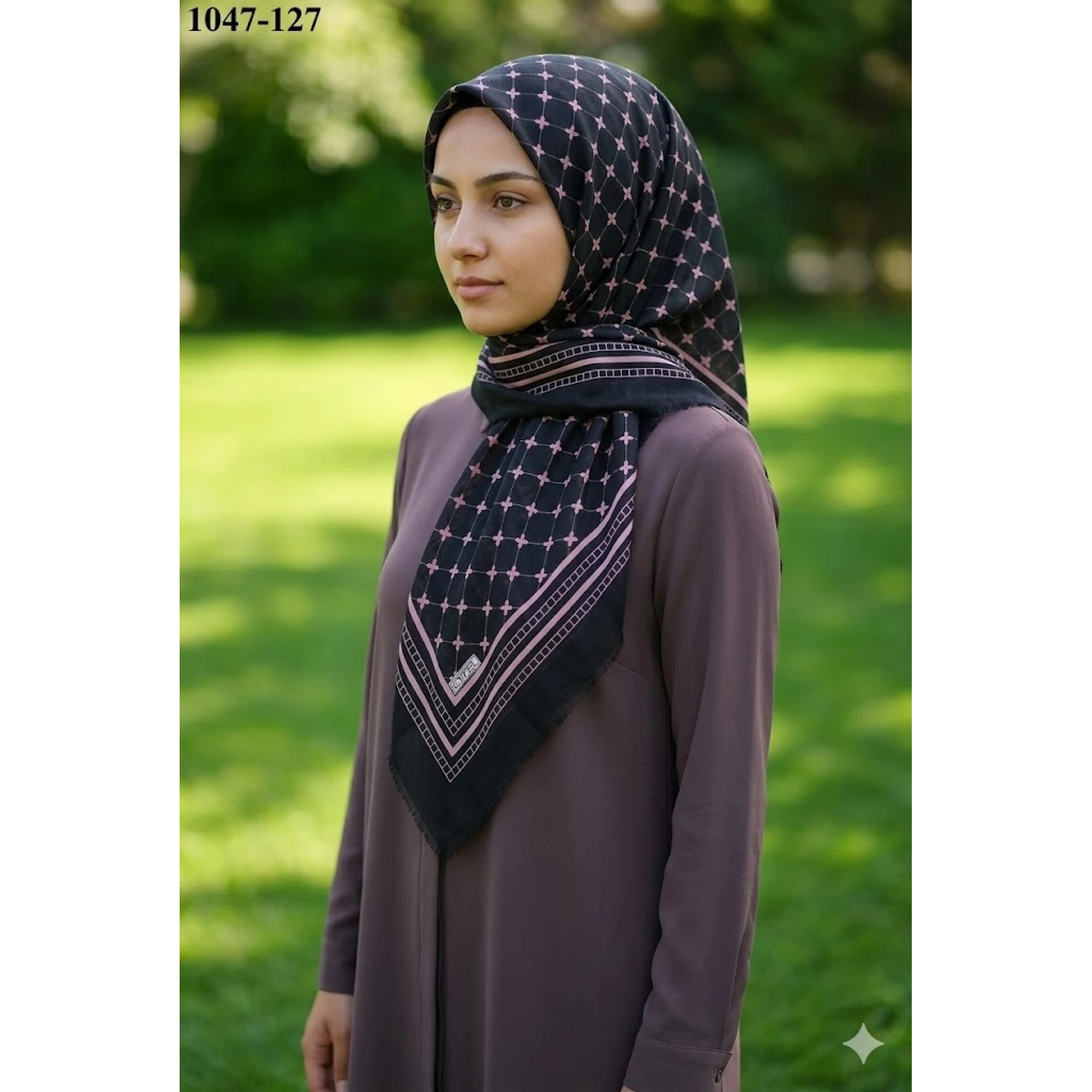 Eyfel Desenli Dimi Pamuk Eşarp 1047-127