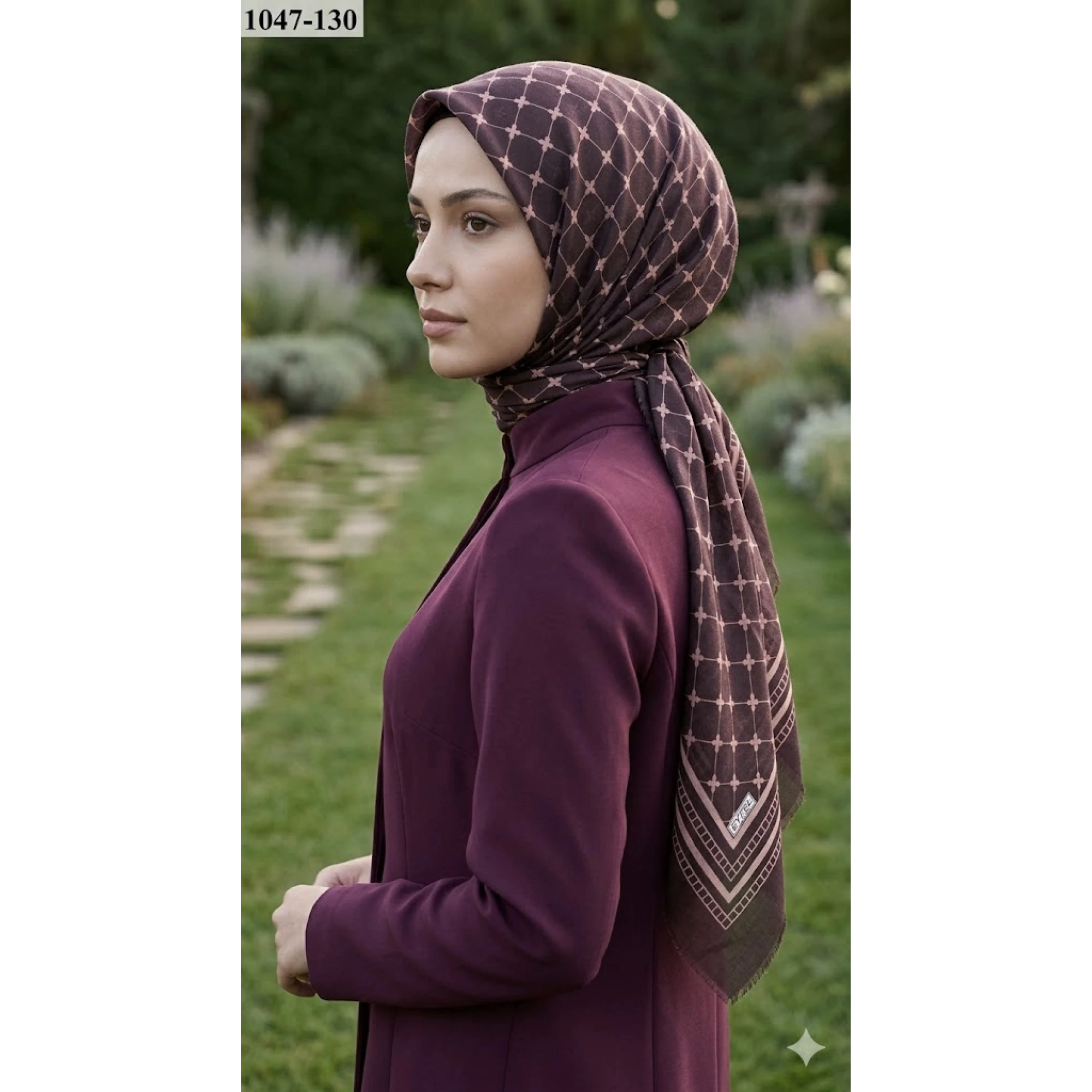 Eyfel Desenli Dimi Pamuk Eşarp 1047-130