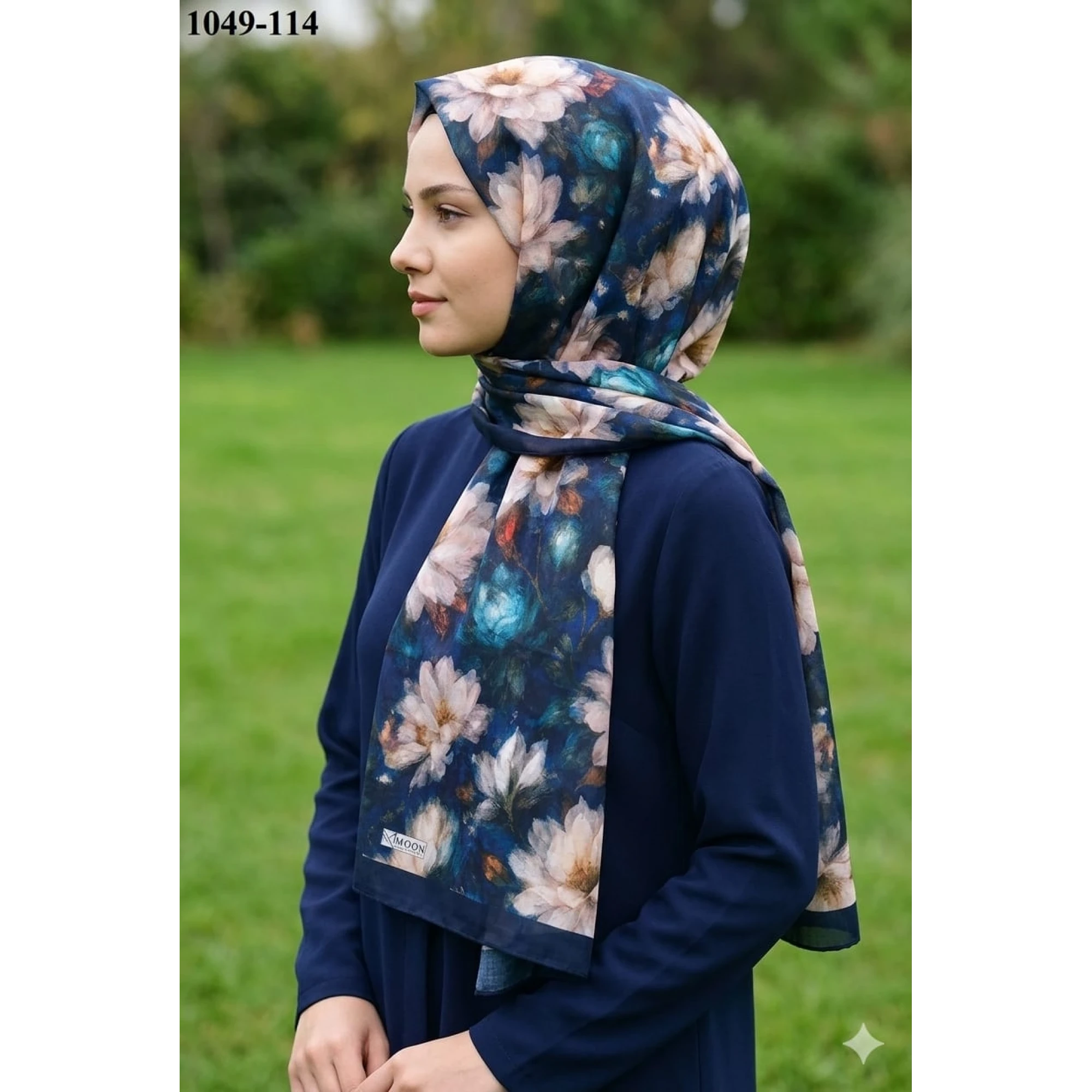 Moon Scarf Soft Pamuk Şal (lacivert) 1049-114