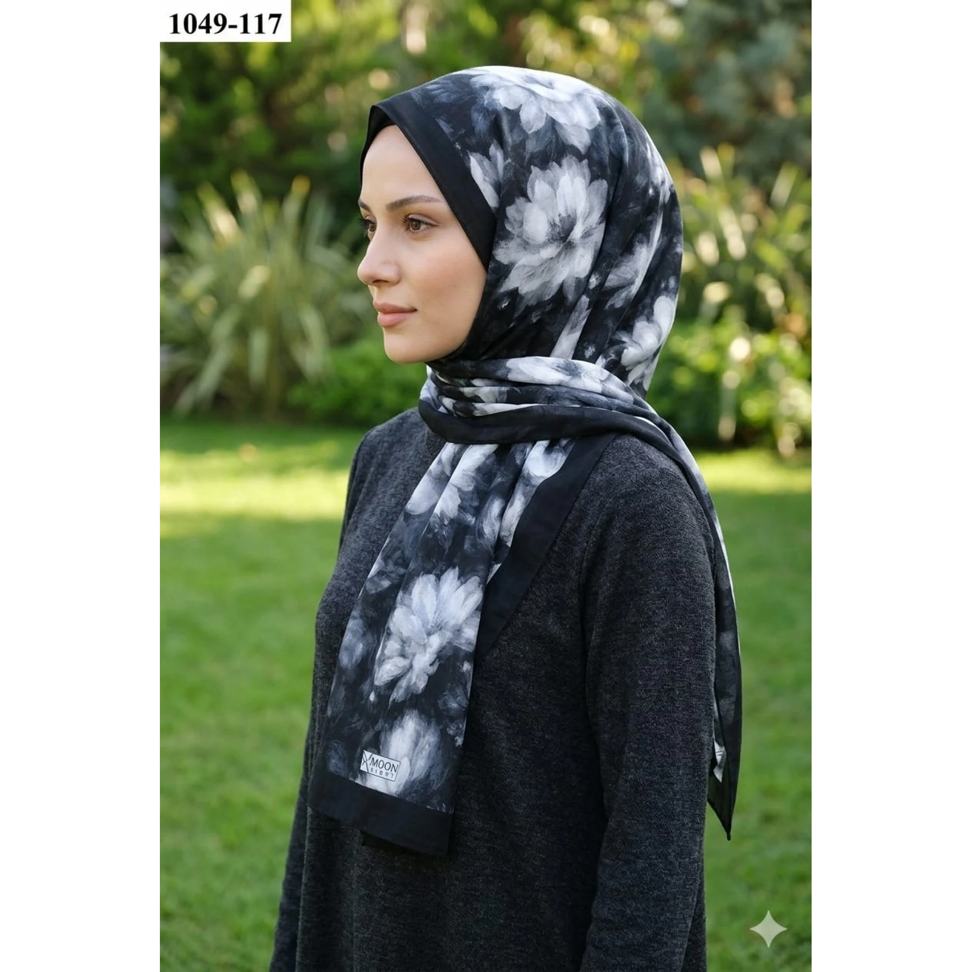 Moon Scarf Soft Pamuk Şal (siyah) 1049-117