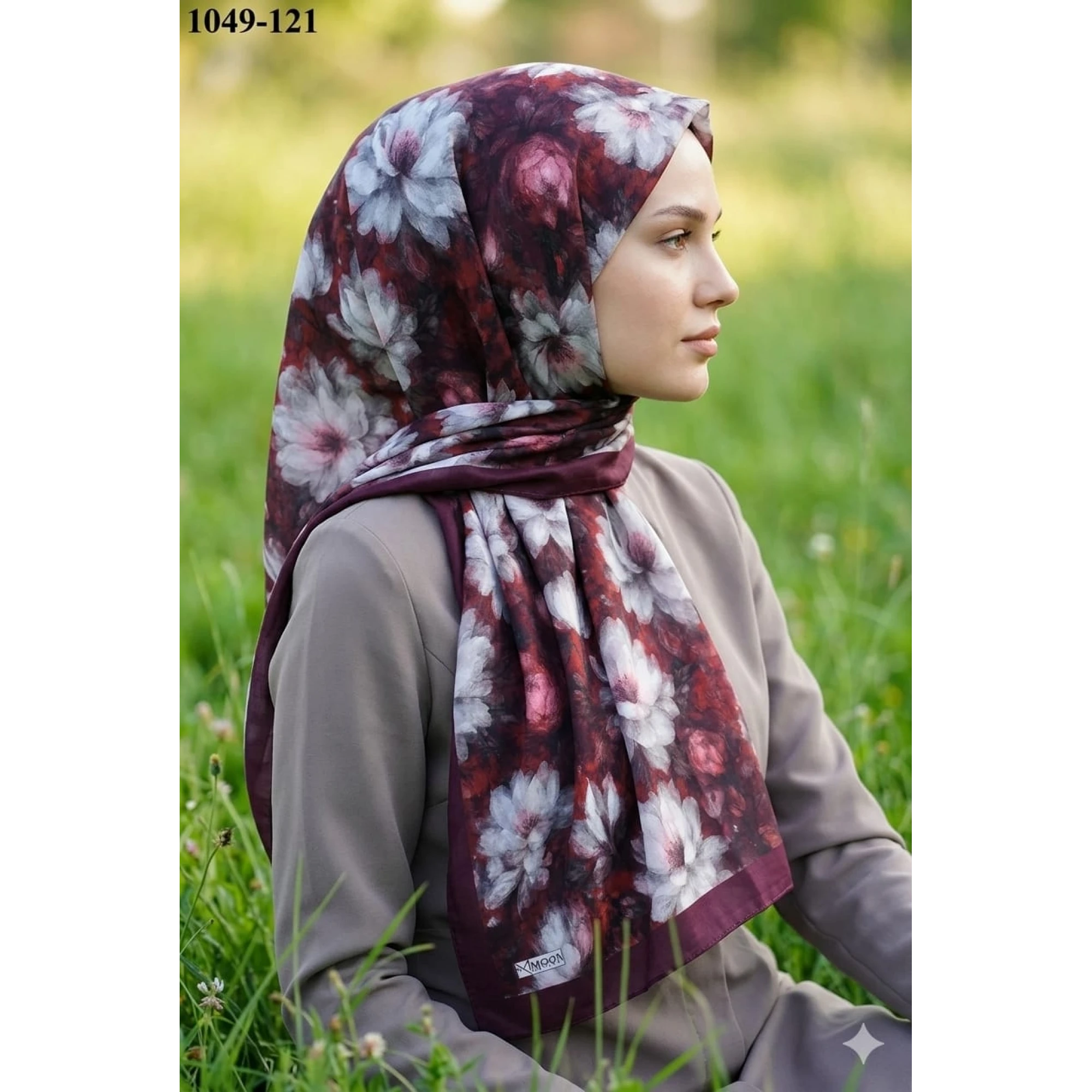 Moon Scarf Soft Pamuk Şal (bordo) 1049-121